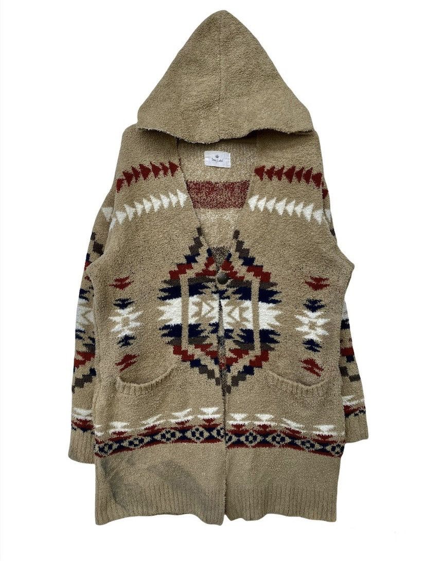 image of Avant Garde x Navajo Vintage Sonny Label Navajo Aztec Hooded Jacket in Black, Men's (Size Medium)