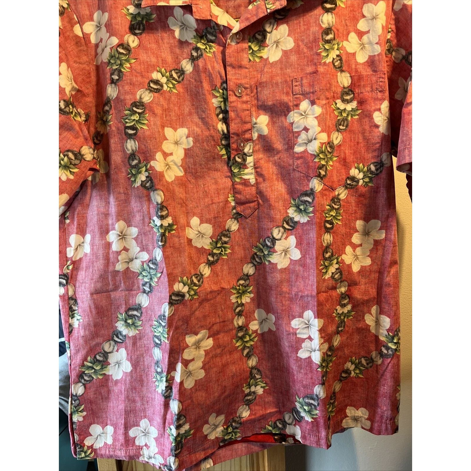Other Malihini VTG Men's L Red SS 1/2 Button Cotton Hawaiian Shirt Size US L / EU 52-54 / 3 - 9 Thumbnail
