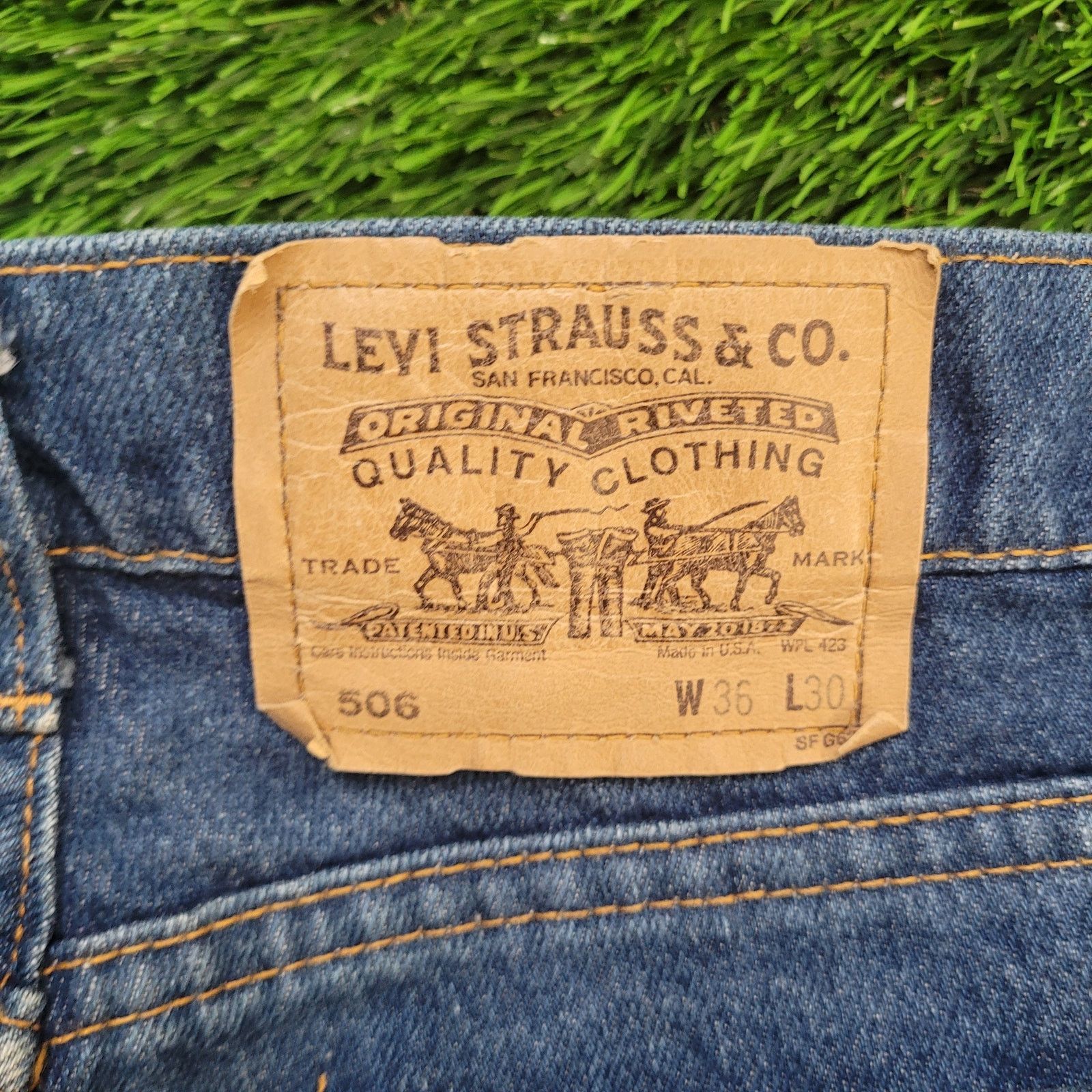 Levi's VTG 80s Levis 506 Orange Tab Baggy Jeans 36x27 USA Dark Wash Size US 36 / EU 52 - 7 Thumbnail