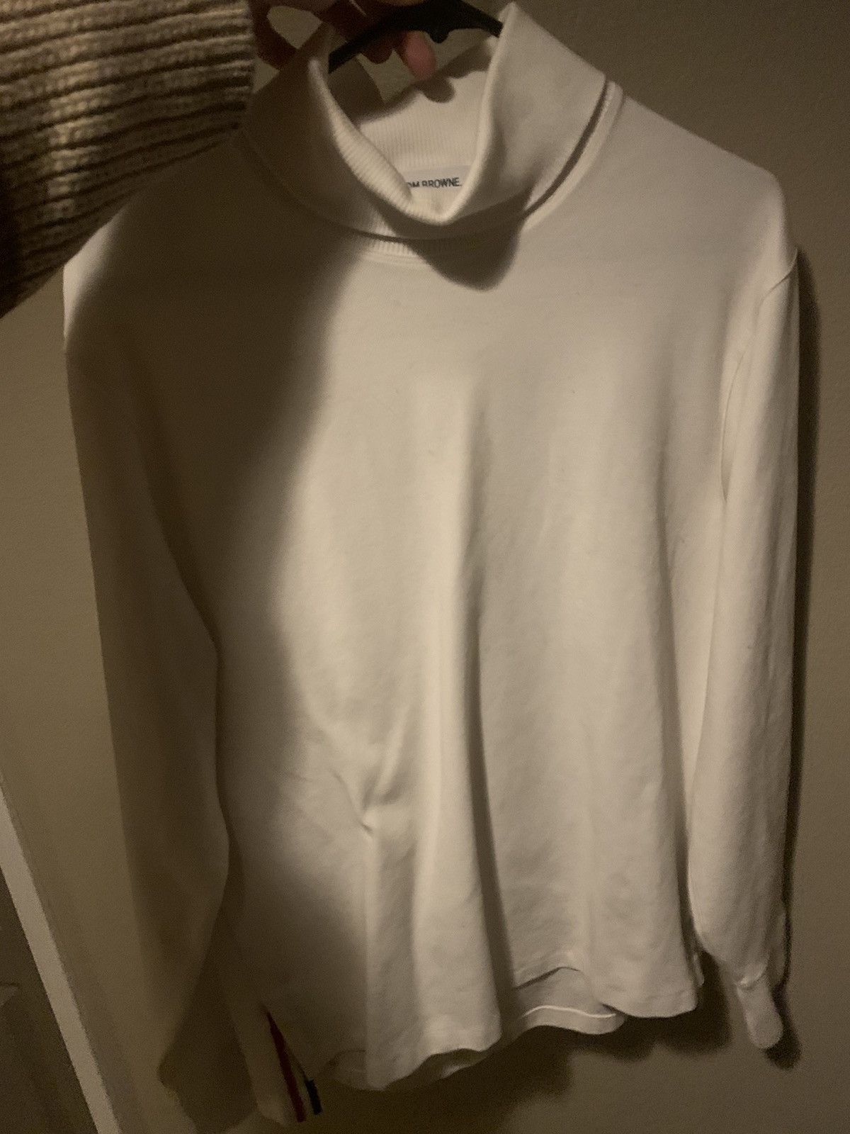 image of Thom Browne White Cotton Turtleneck, Men's (Size Medium)
