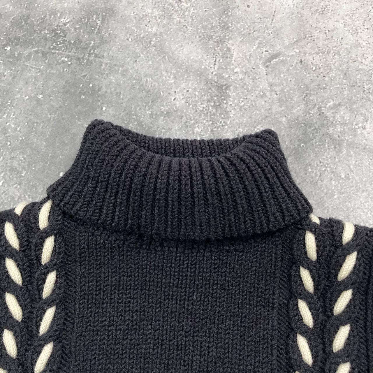 Celine Celine Turtleneck Contrast Cable Knitted Sweater Women’s Size S / US 4 / IT 40 - 9 Thumbnail