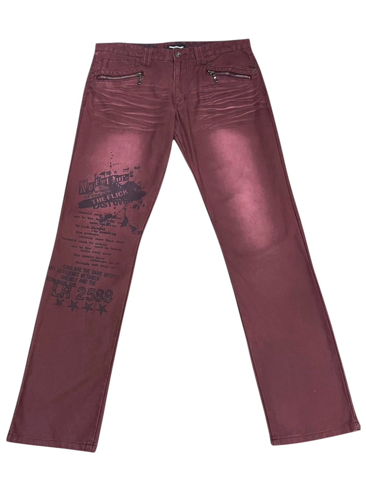 Japanese Brand 🔥Vintage SEMANTIC DESIGN Punk Bondage Zipper Poem Pants Size US 32 / EU 48 - 4 Thumbnail