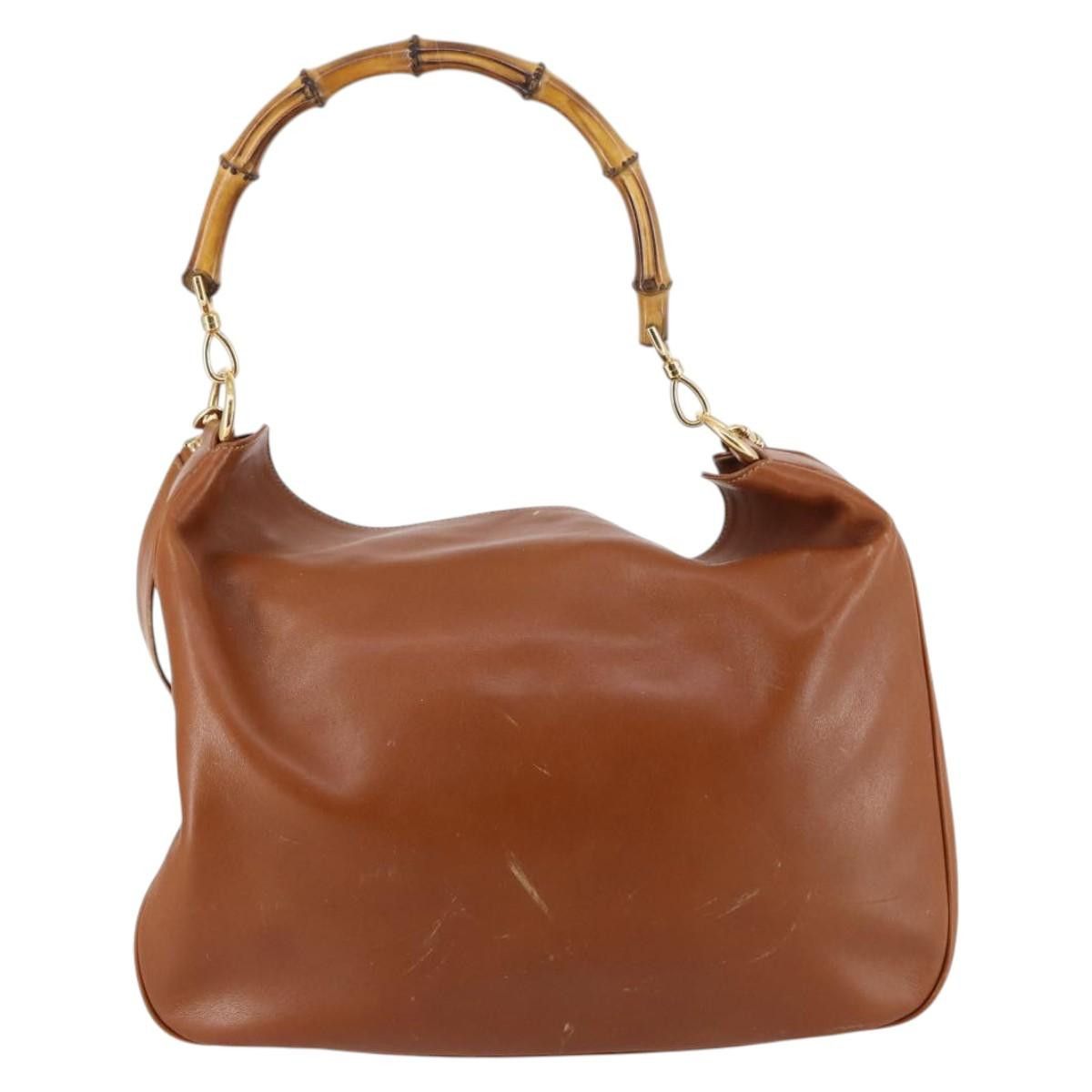 Gucci GUCCI Bamboo Shoulder Bag Leather Brown Gold 001 1781 001 Size ONE SIZE - 2 Thumbnail