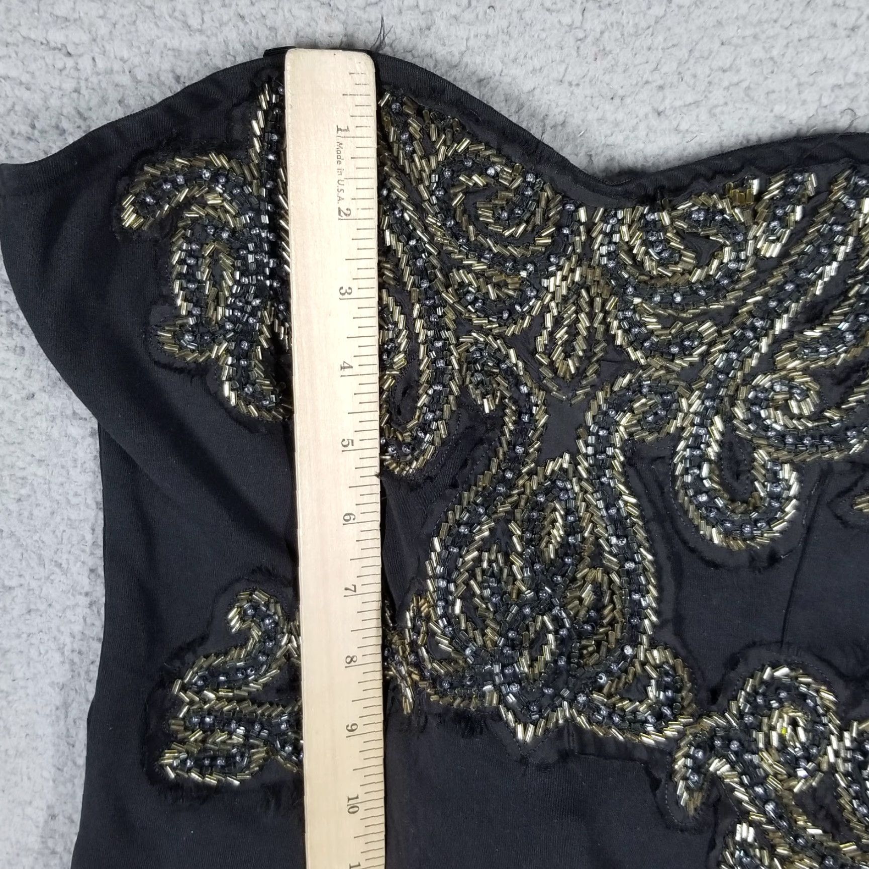 Free People VINTAGE Free People Black Delhi Beaded Strapless Dress Mini Bodycon M Medium Women Sex y? Size M / US 6-8 / IT 42-44 - 3 Thumbnail