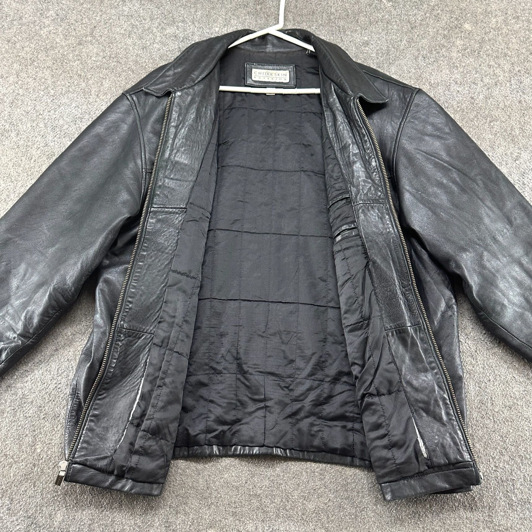 Vintage VINTAGE Chereskin Jacket Mens XL Black Bomber Genuine Leather Full Zip Y2K 90s Biker Casual Size US XL / EU 56 / 4 - 6 Thumbnail