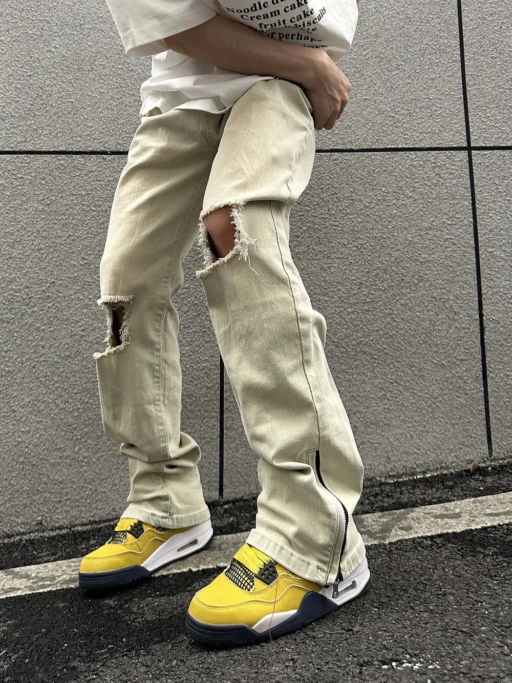 Japanese Brand × Jean Distressed White Denim Jeans Size US 28 / EU 44 - 2 Thumbnail