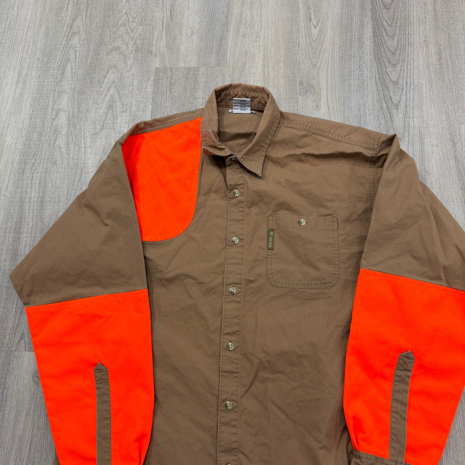 Columbia Columbia Shooting Shirt Men's Extra Large Tan Blaze Orange Size US XL / EU 56 / 4 - 2 Thumbnail