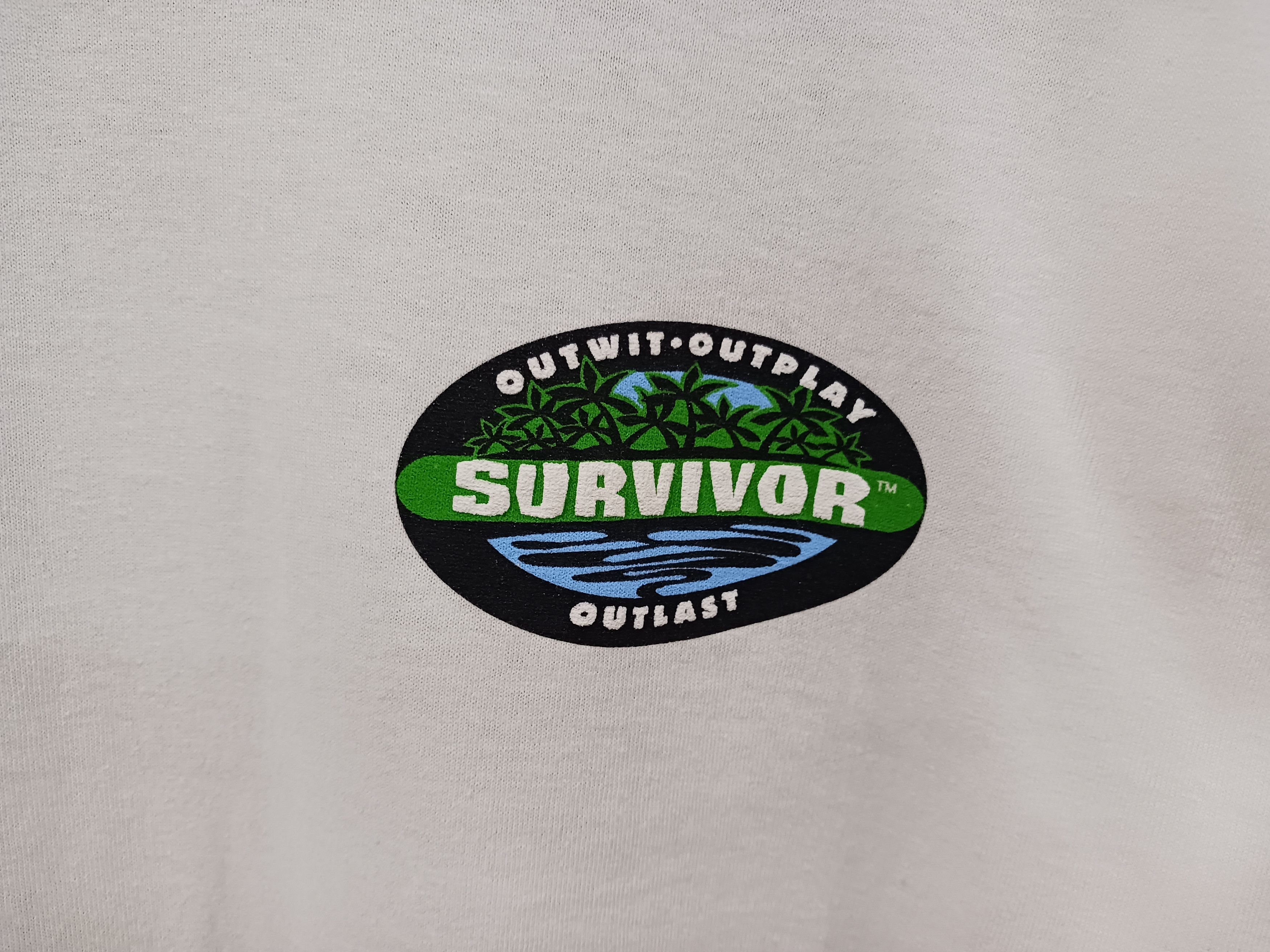 Gildan × Vintage Survivor Borneo "Don't Vote Me Off" Vintage 2000 Gildan Tee Size US XL / EU 56 / 4 - 3 Thumbnail