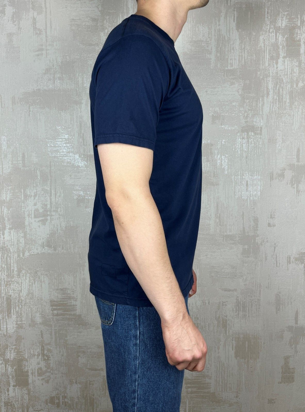 Universal Works Universal Works Print Pocket Men's T-shirt Size L Navy Blue Size US L / EU 52-54 / 3 - 8 Thumbnail