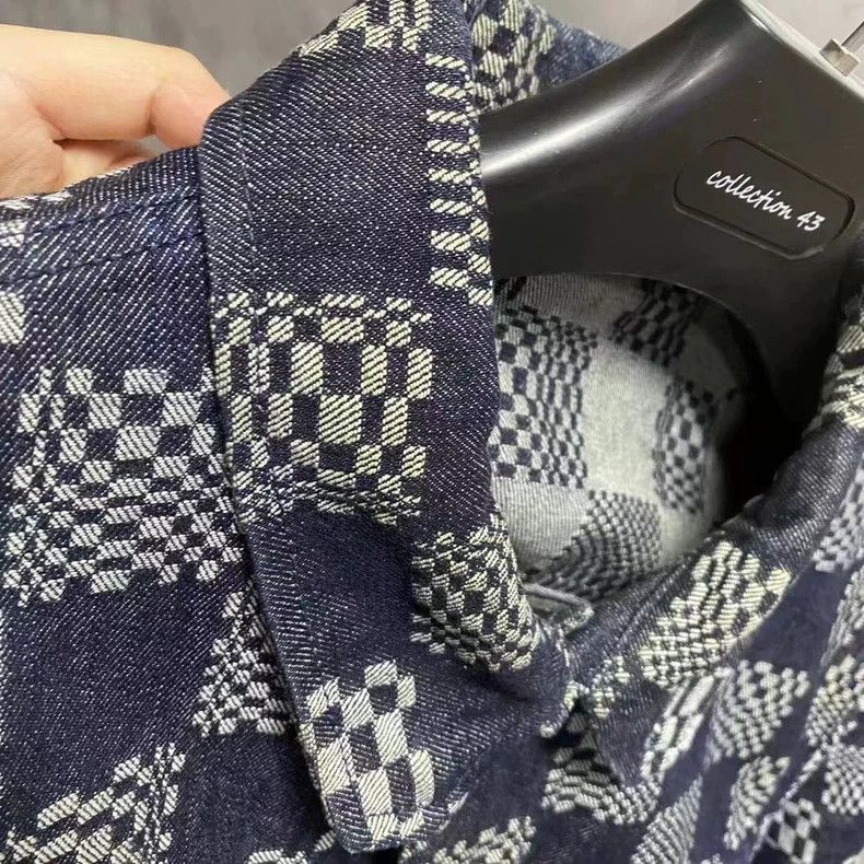 Louis Vuitton Louis Vuitton Black and grey checkerboard logo denim jacke Size US L / EU 52-54 / 3 - 6 Thumbnail