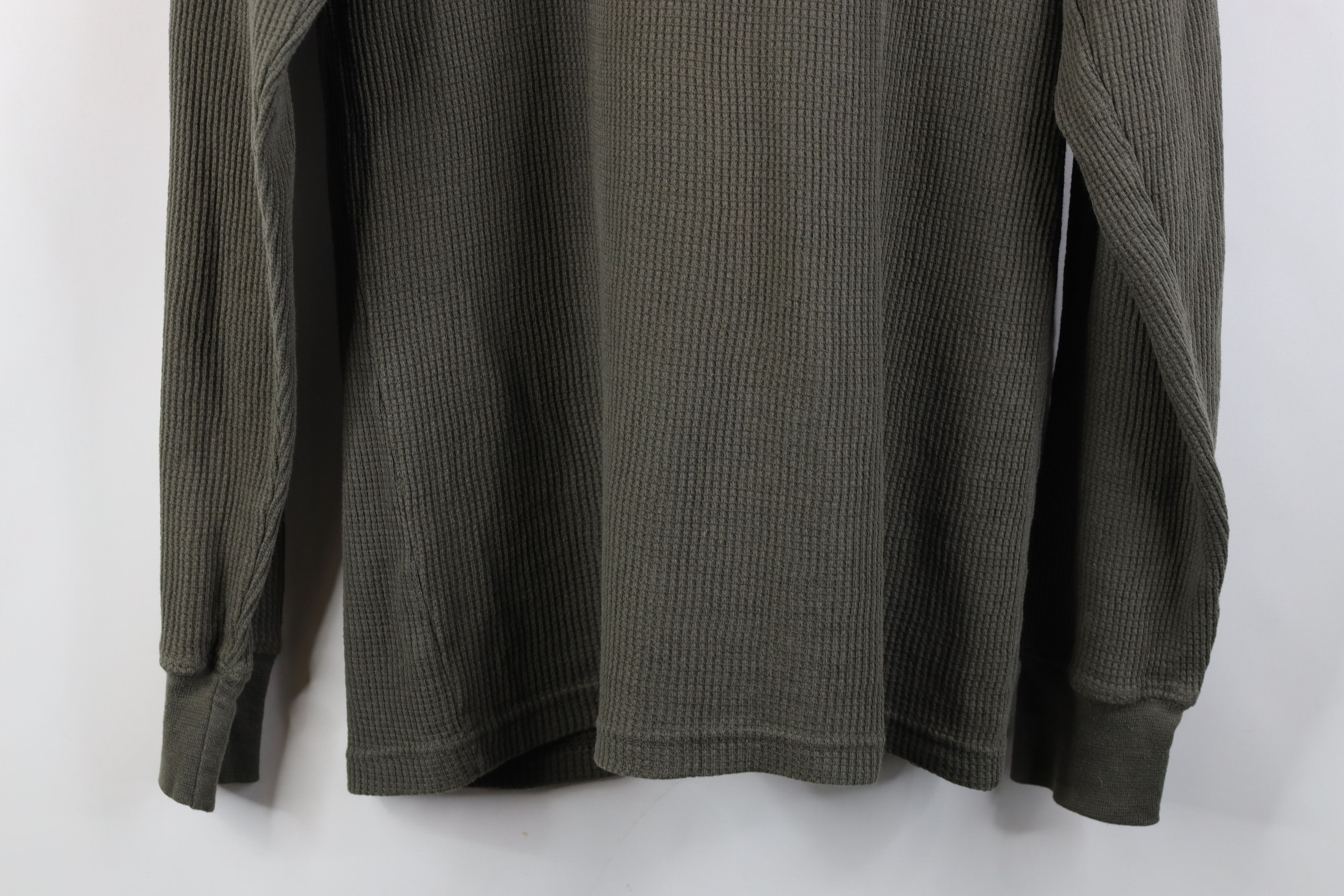 Vintage Vintage 90s Y2K Streetwear Thermal Waffle Knit T-Shirt Green Size US S / EU 44-46 / 1 - 9 Thumbnail