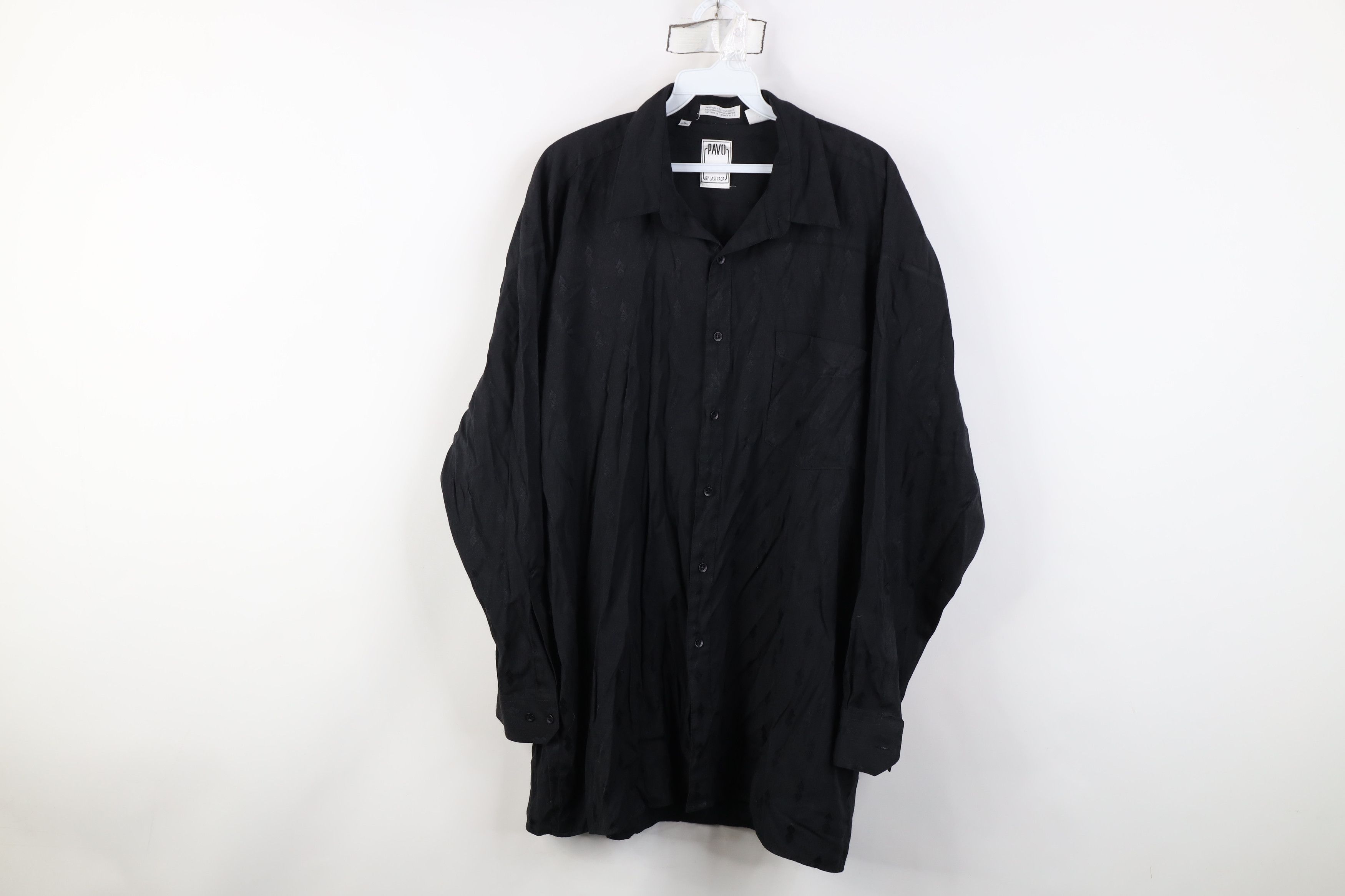 Vintage Vintage 90s Streetwear Gabardine Diamond Collared Shirt Size US XL / EU 56 / 4 - 1 Thumbnail