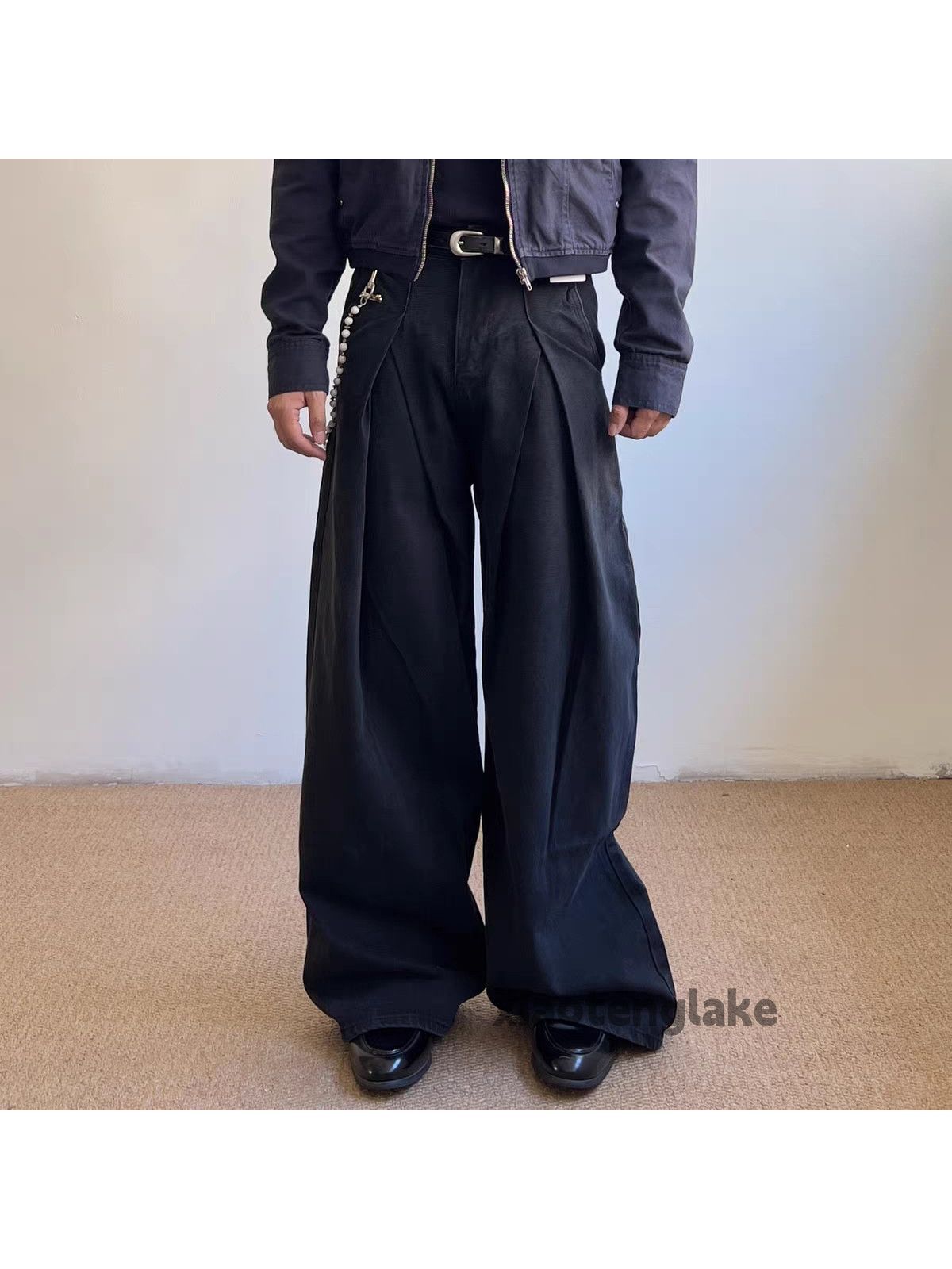 Jean Xz vintage wide Leg flared baggy pleaded denim jeans Size US 32 / EU 48 - 3 Thumbnail