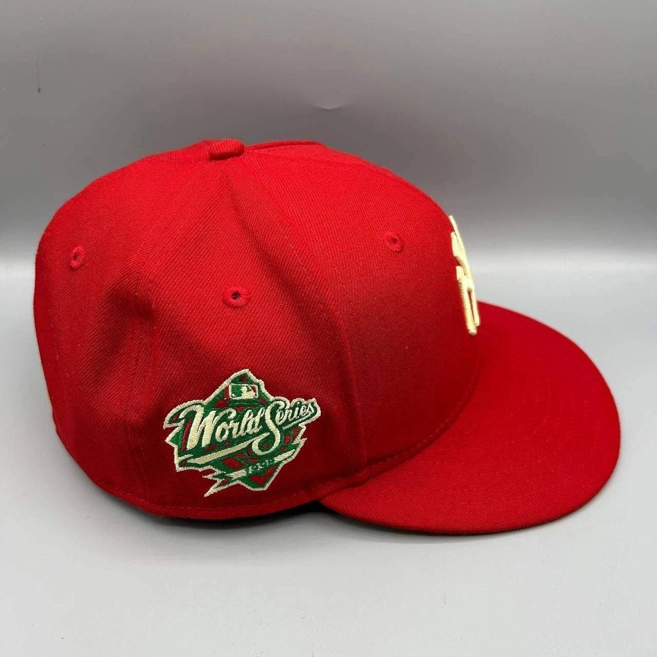 New Era New York Yankees Hat Men 7 1/2 Red Yellow MLB Fitted Cap Size ONE SIZE - 7 Thumbnail