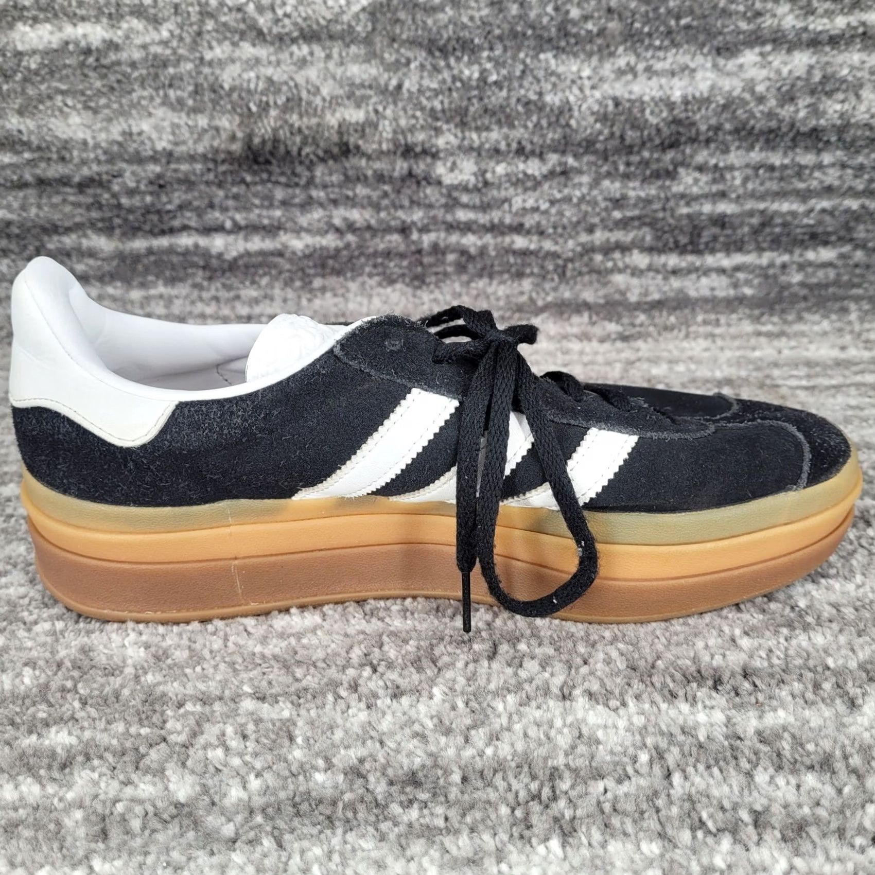 Adidas Adidas Gazelle Bold Mens Sneakers Black White Gum Sole Size 10 Sneaker Casual Clubwear Retro Size US 9 / EU 42 - 6 Thumbnail