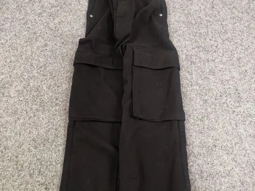 Vintage Vintage 90's Japanese Black Baggy Cargo Pants Y2K Hype Style Size US 29 - 3 Thumbnail