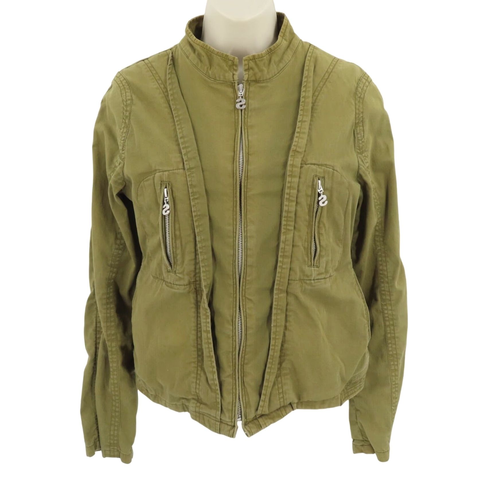 Desigual Desigual Jacket Womens 36 Green Embroidered Pockets Zip Coat Coat Size XS / US 0-2 / IT 36-38 - 2 Thumbnail