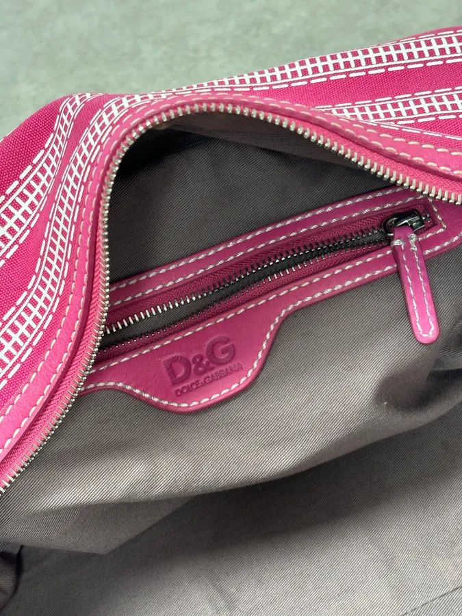 Dolce & Gabbana AW2010 Dolce & Gabbana Fuchsia Pink Canvas Trompe Loeil Zip Bag Size ONE SIZE - 17 Thumbnail