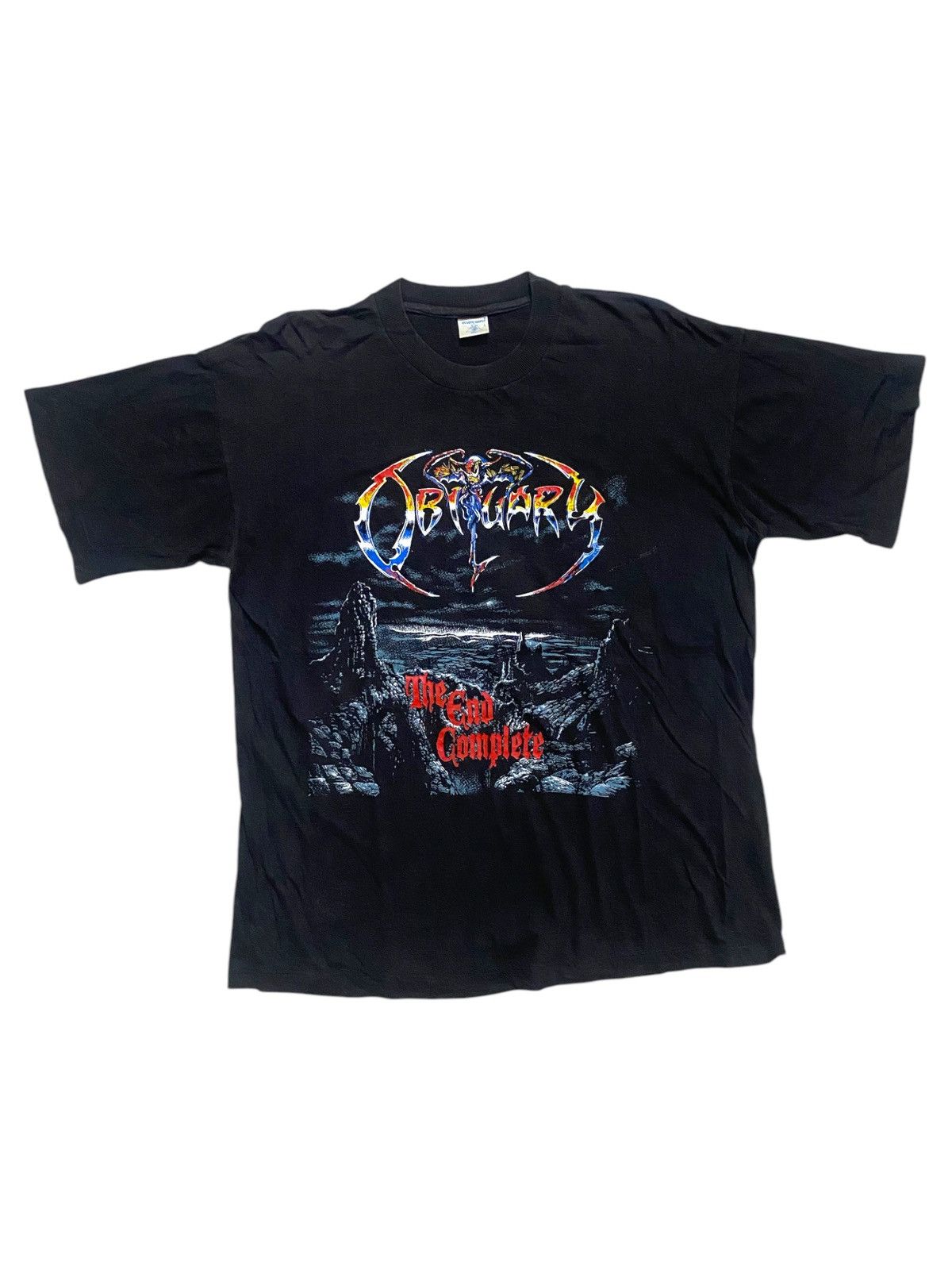 Band Tees × Vintage RARE! Vintage 90s OBITUARY Metal Band Tee Shirt Size US L / EU 52-54 / 3 - 1 Thumbnail
