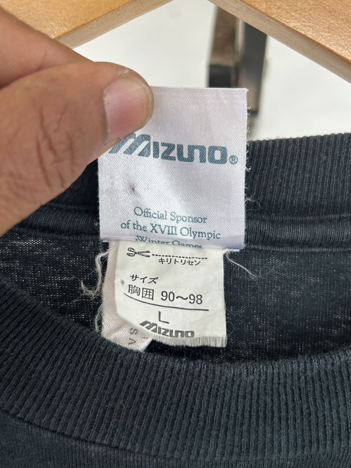 Mizuno Olympic Nagano Vintage 93-94’ Black Tee Size US L / EU 52-54 / 3 - 6 Thumbnail
