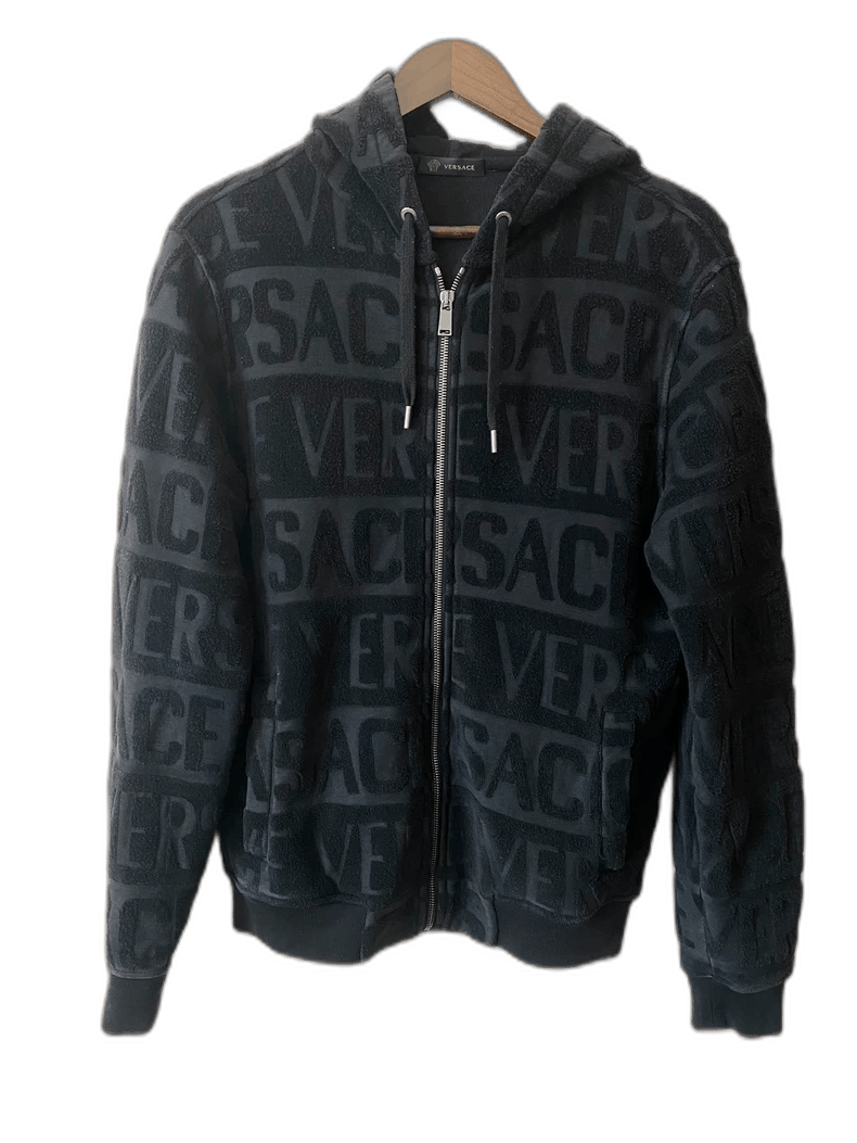 Versace Versace Rare Black Hoodie with Logo Design Size US M / EU 48-50 / 2 - 1 Thumbnail