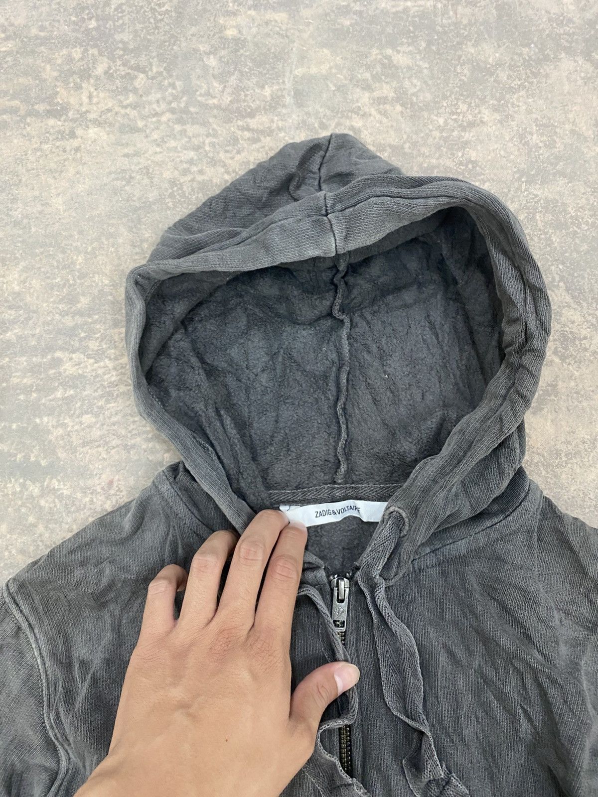 Zadig & Voltaire 2000s -Distressed Zipper Hoodie Punk Grunge Lgb Size US XS / EU 42 / 0 - 7 Thumbnail