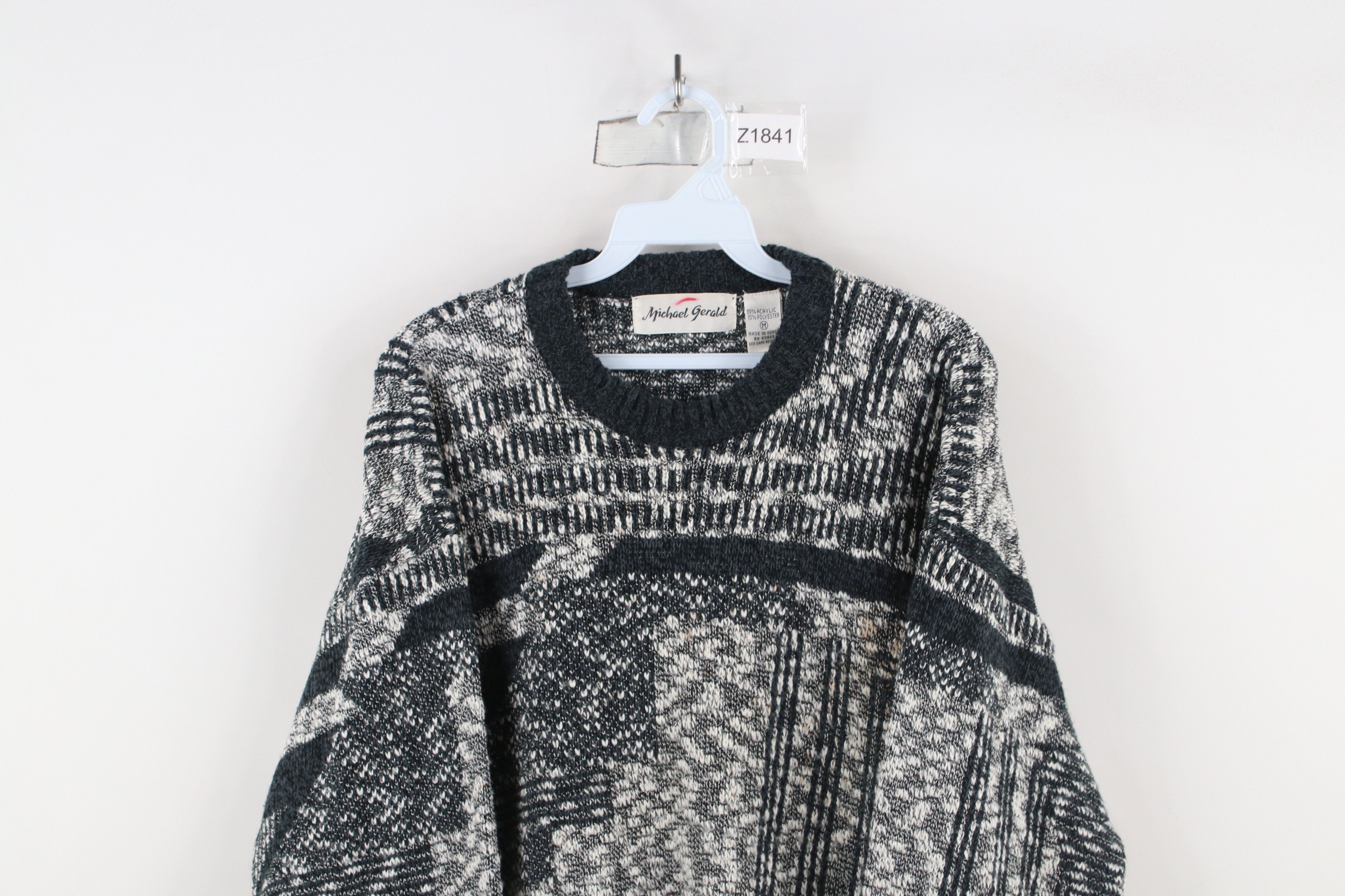 Vintage Vintage 90s Streetwear Abstract Knit Crewneck Sweater Size US M / EU 48-50 / 2 - 2 Thumbnail
