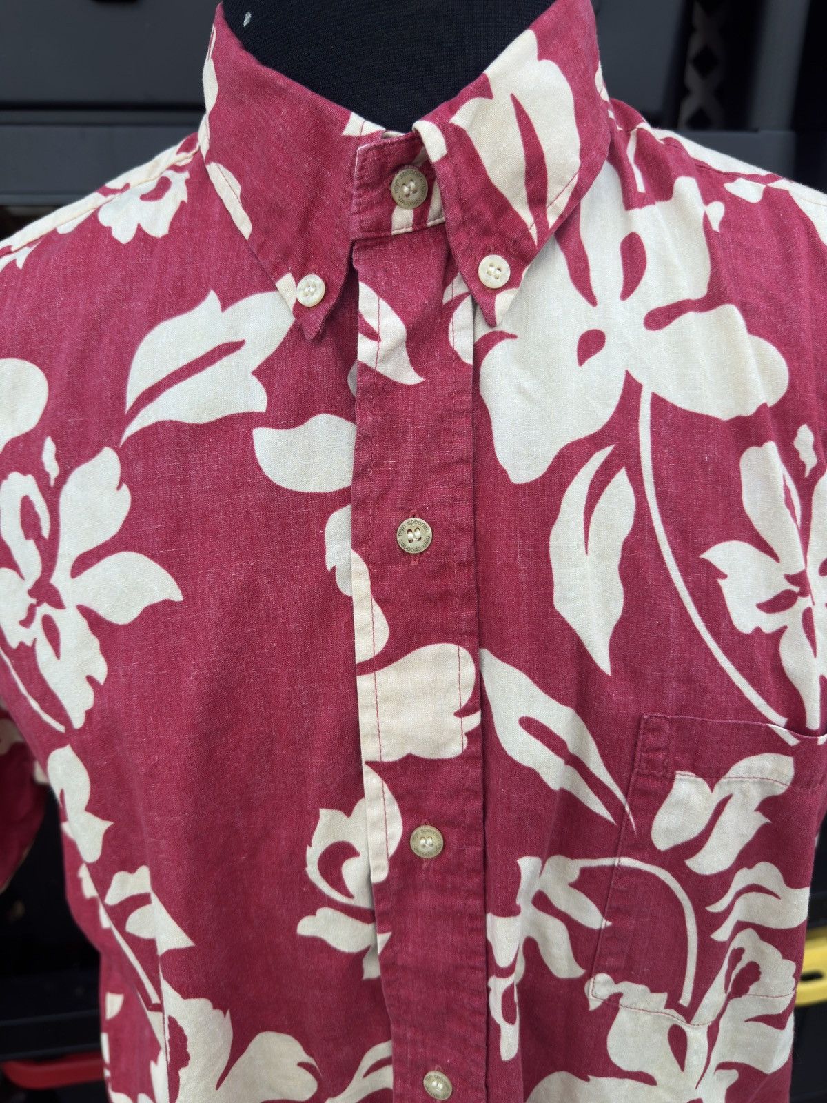 Reyn Spooner Reyn Spooner Phil Edwards Red/Beige Hawaiian Print Men's L Size US L / EU 52-54 / 3 - 3 Thumbnail