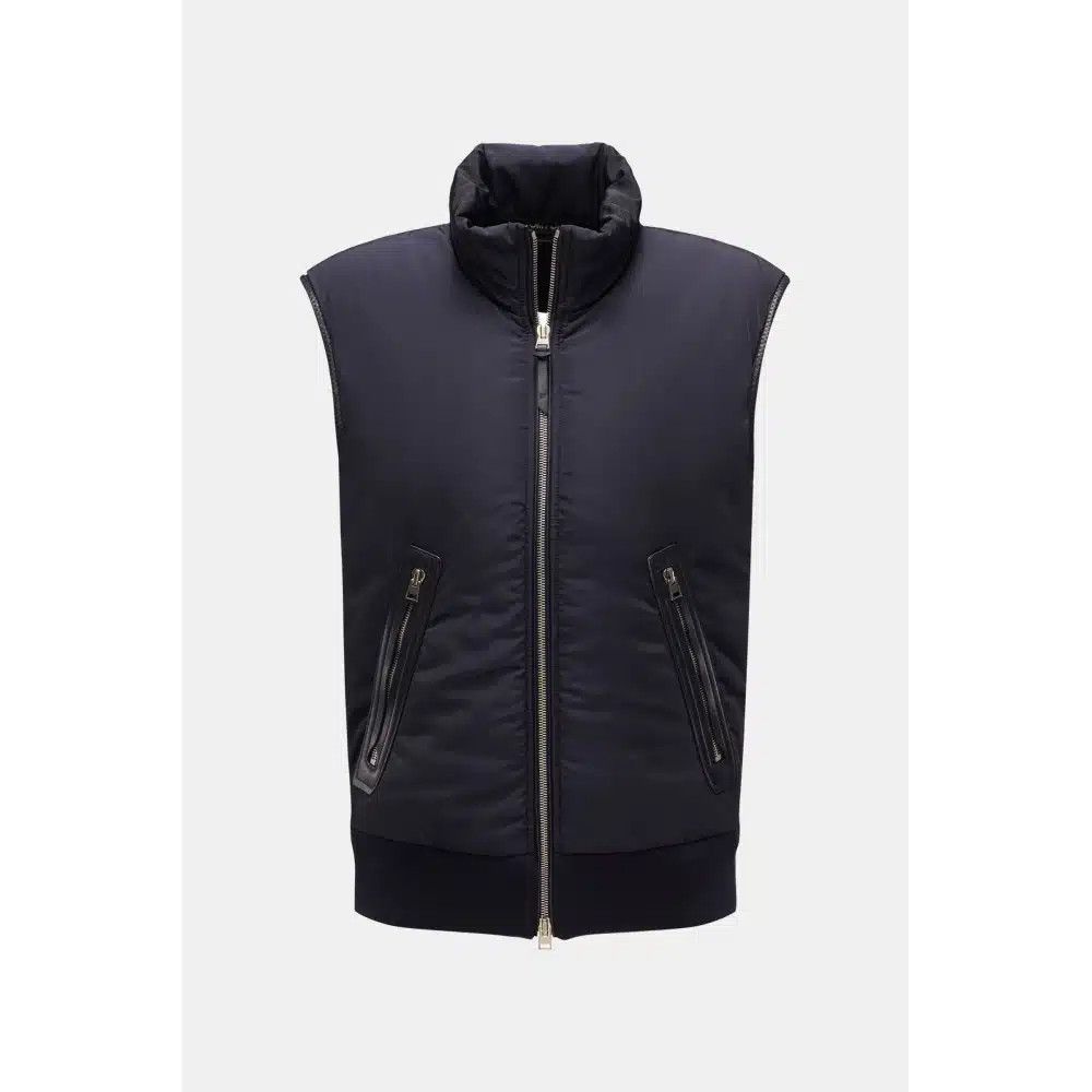 Tom Ford o1loc1c0325 KIF001 Nylon Down Wool Vest in Navy Size US M / EU 48-50 / 2 - 1 Thumbnail