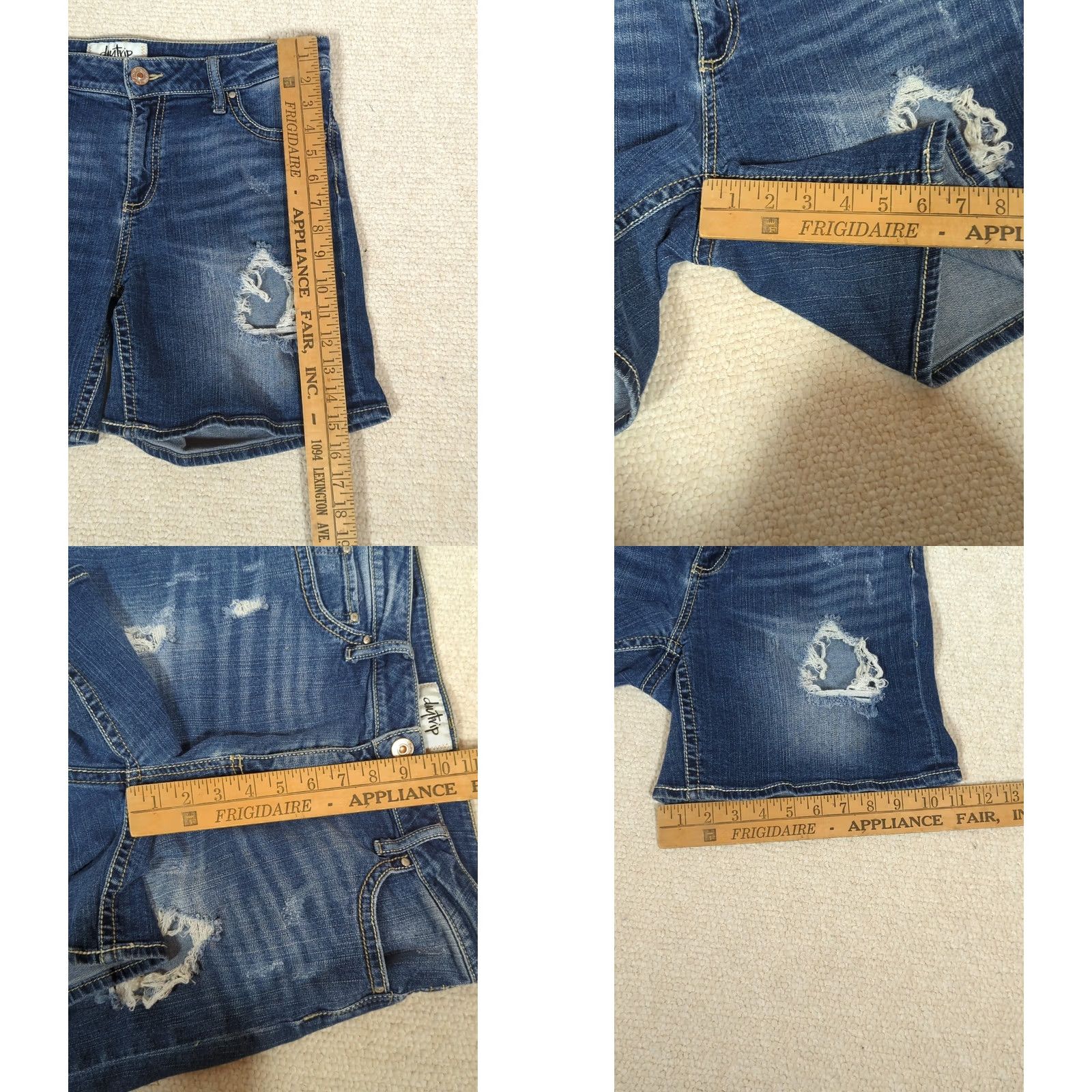 Vintage VINTAGE Daytrip Virgo Womens Jeans Shorts Blue Distressed Mid-Rise Denim 30 Regular Stretch Size 30" / US 8 / IT 44 - 9 Thumbnail