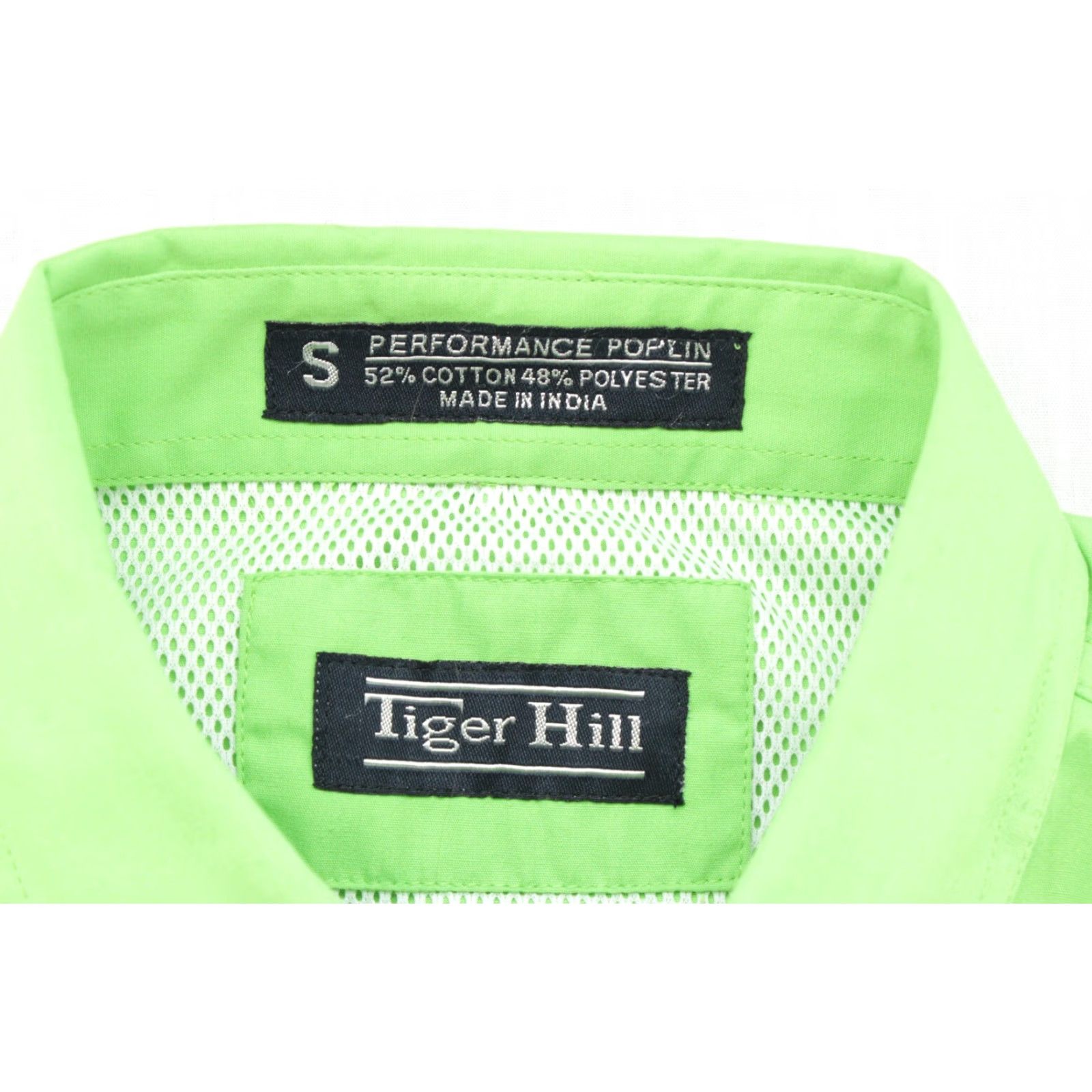 Vintage Tiger Hill Men's Shirt Small Green Performance Poplin Solid Vented Fishing Size US S / EU 44-46 / 1 - 6 Thumbnail
