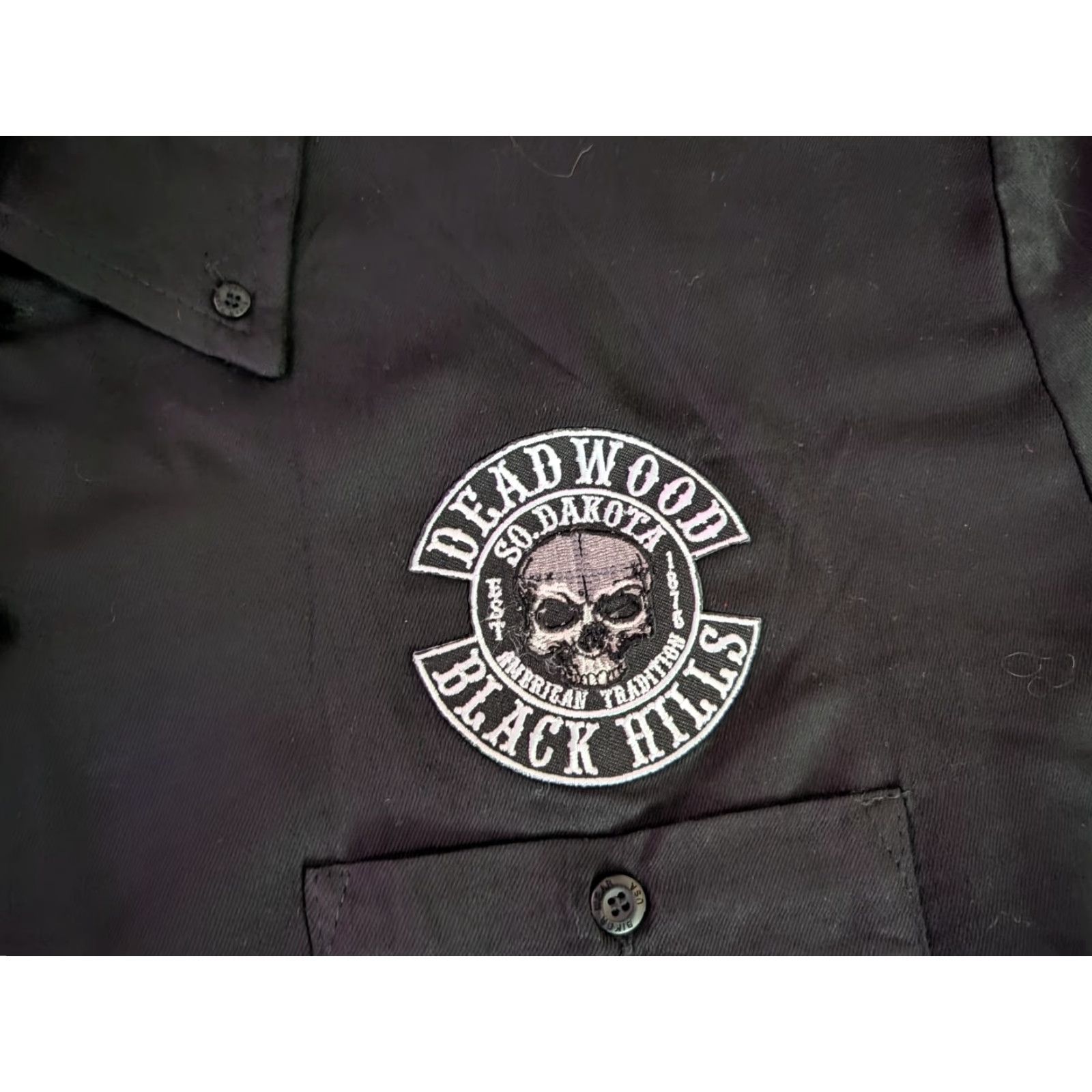 Deadwood Sturgis Deadwood Black Hills Biker Shop Button Shirt Mens Black XL EUC Size US XL / EU 56 / 4 - 2 Thumbnail