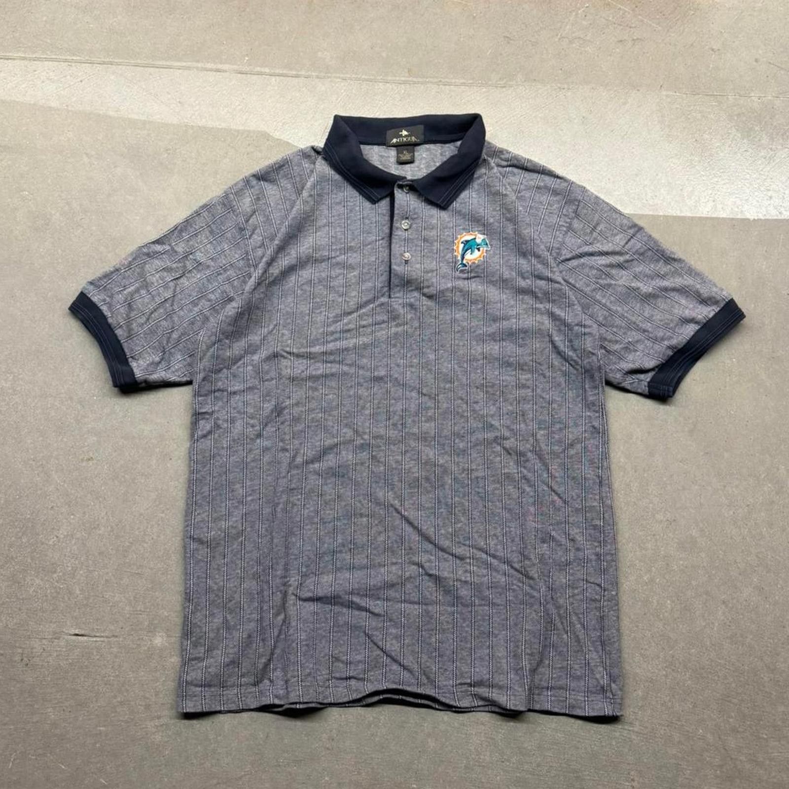 Antigua Vintage Antigua Miami Dolphins Embroidered Polo Shirt Size US XL / EU 56 / 4 - 2 Thumbnail