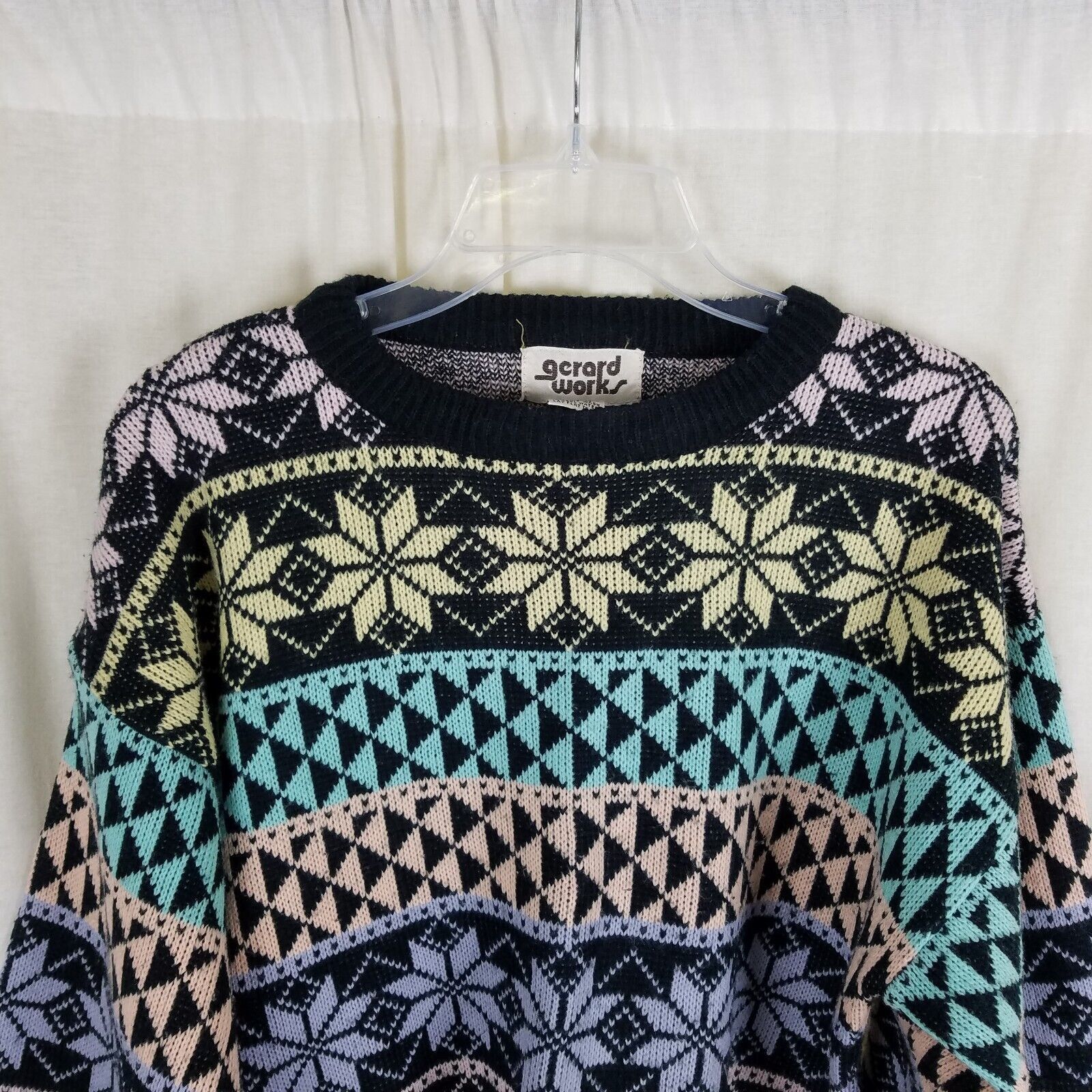 Vintage Vtg 90s Gerard Works Snowflake Nordic Knit Sweater Womens M Size M / US 6-8 / IT 42-44 - 2 Thumbnail