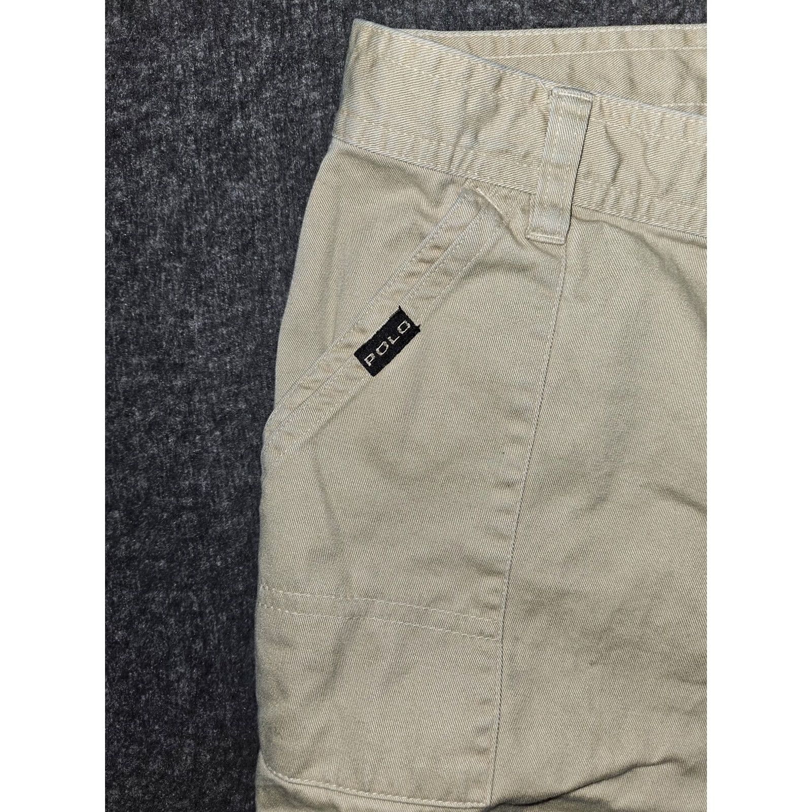 Polo Ralph Lauren VINTAGE Polo Ralph Lauren Pants Womens 20 Khaki Beige Relaxed Fit Cotton Chino Casual Workwear Pockets Logo 30in Inseam Mens Womens Girls Boys Size 42" / US 20 - 6 Thumbnail
