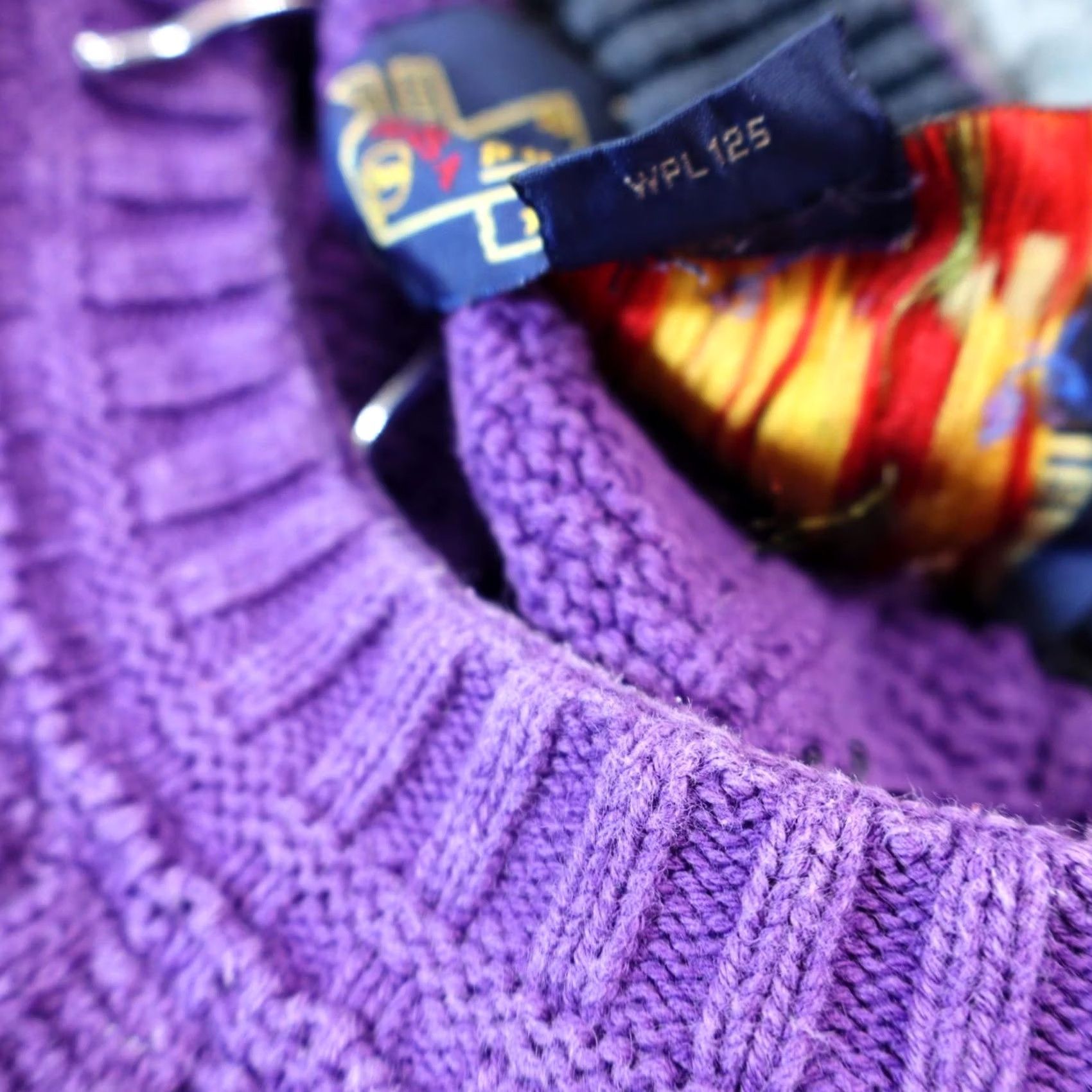 Ralph Lauren VINTAGE Chaps Ralph Lauren Crewneck Sweater Long Sleeve Purple USA Large Boys Mens Size L - Crewneck, Knit, USA, Chaps Ralph Lauren, Viking? Size US L / EU 52-54 / 3 - 6 Thumbnail