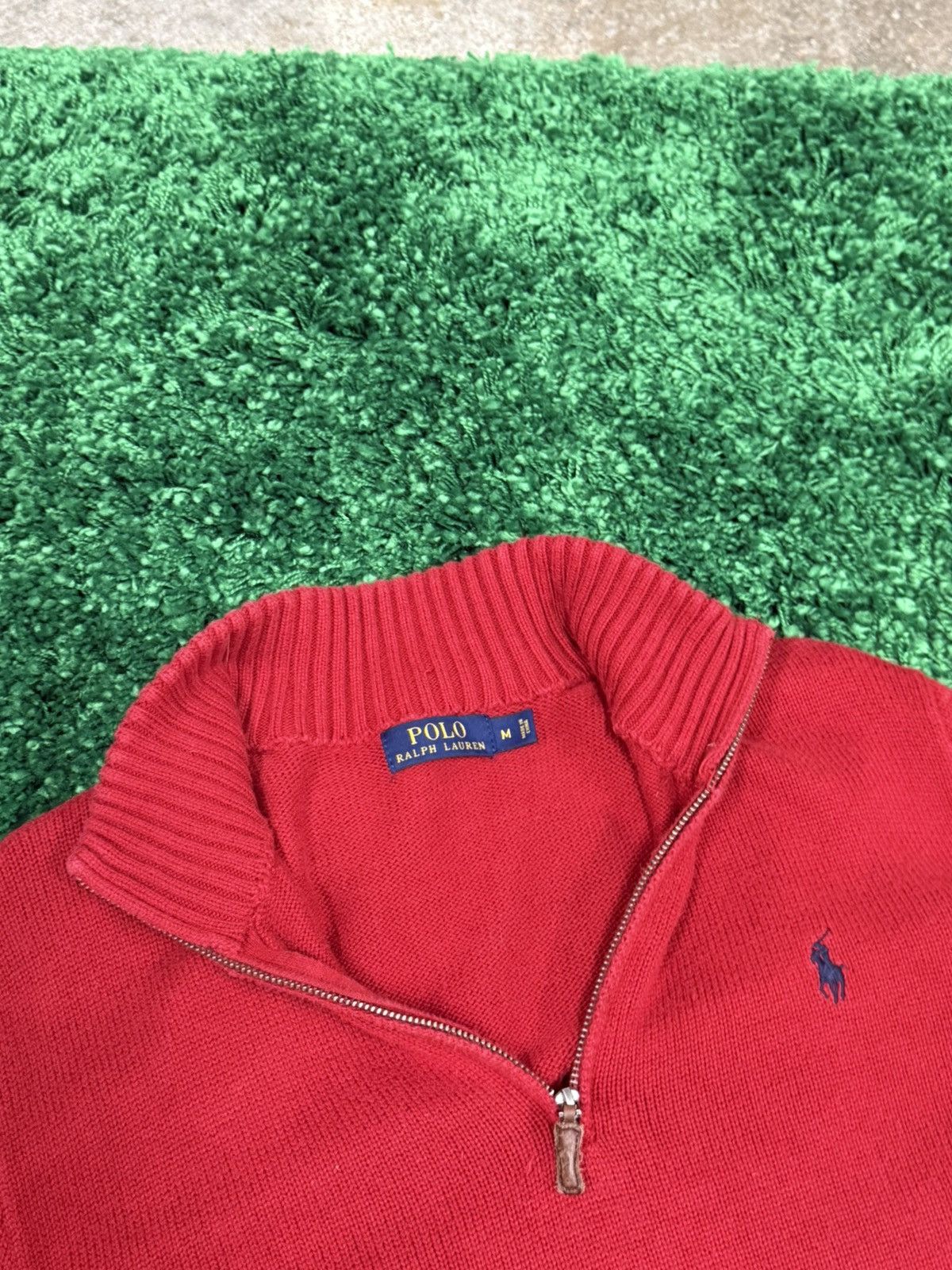 Polo Ralph Lauren Polo Ralph Lauren Red Knit Sweater Quarter Zip Logo Medium Size US M / EU 48-50 / 2 - 3 Thumbnail