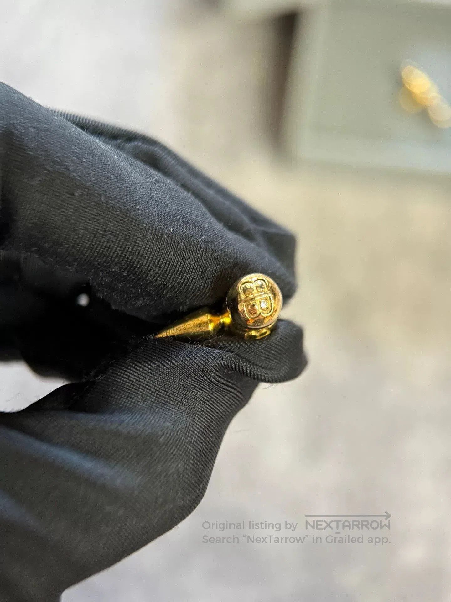 Balenciaga Balenciaga Gold Stud Earrings. Size ONE SIZE - 5 Thumbnail