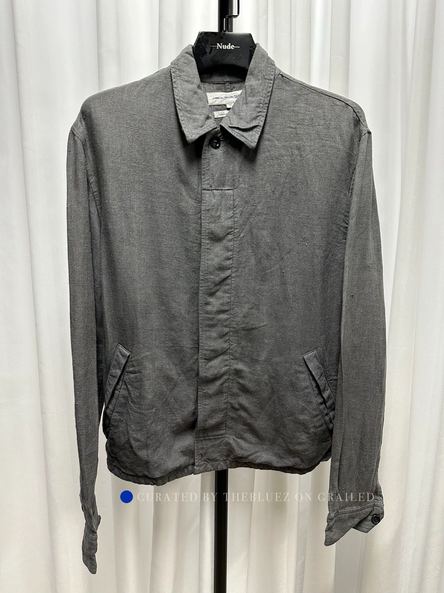 Comme des Garcons Gray Collared Light Jacket with Pockets Size US M / EU 48-50 / 2 - 1 Thumbnail
