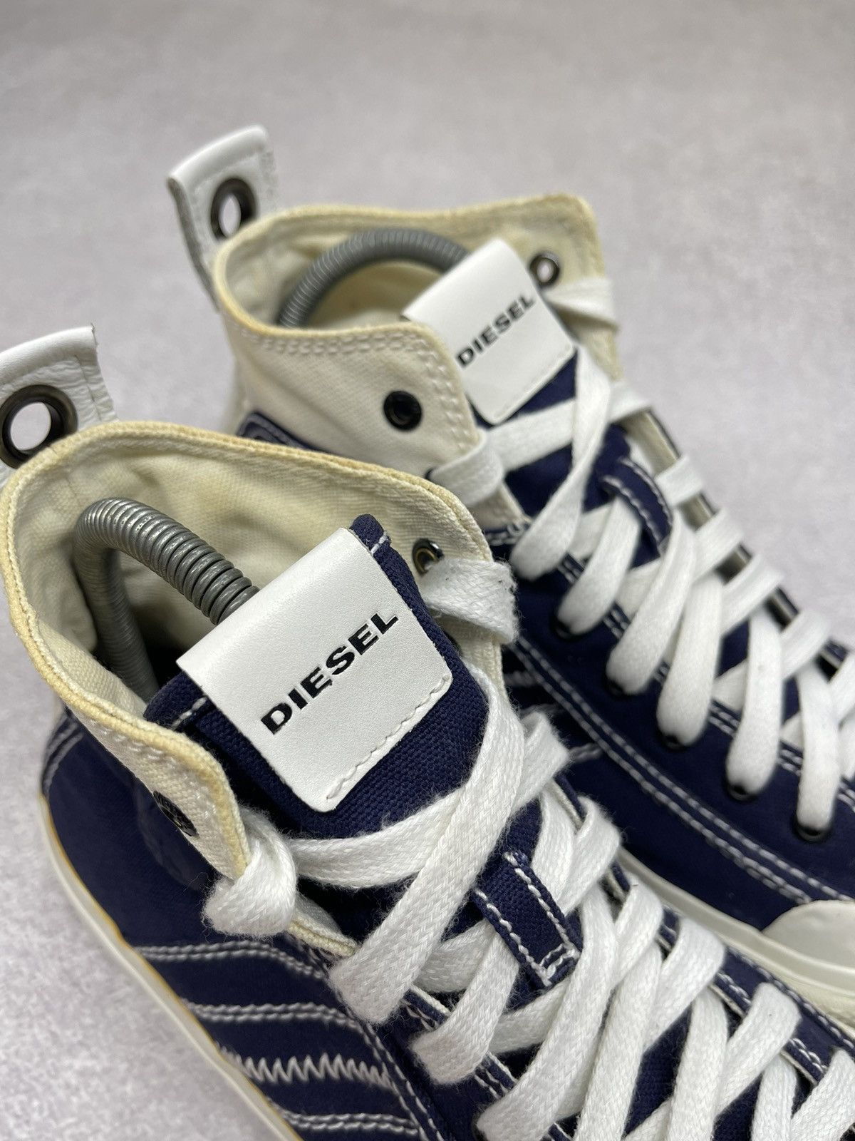 Diesel Mens Diesel Astico Mid Lace Sneaker Navy/White Y2K Size US 7.5 / EU 40-41 - 8 Thumbnail