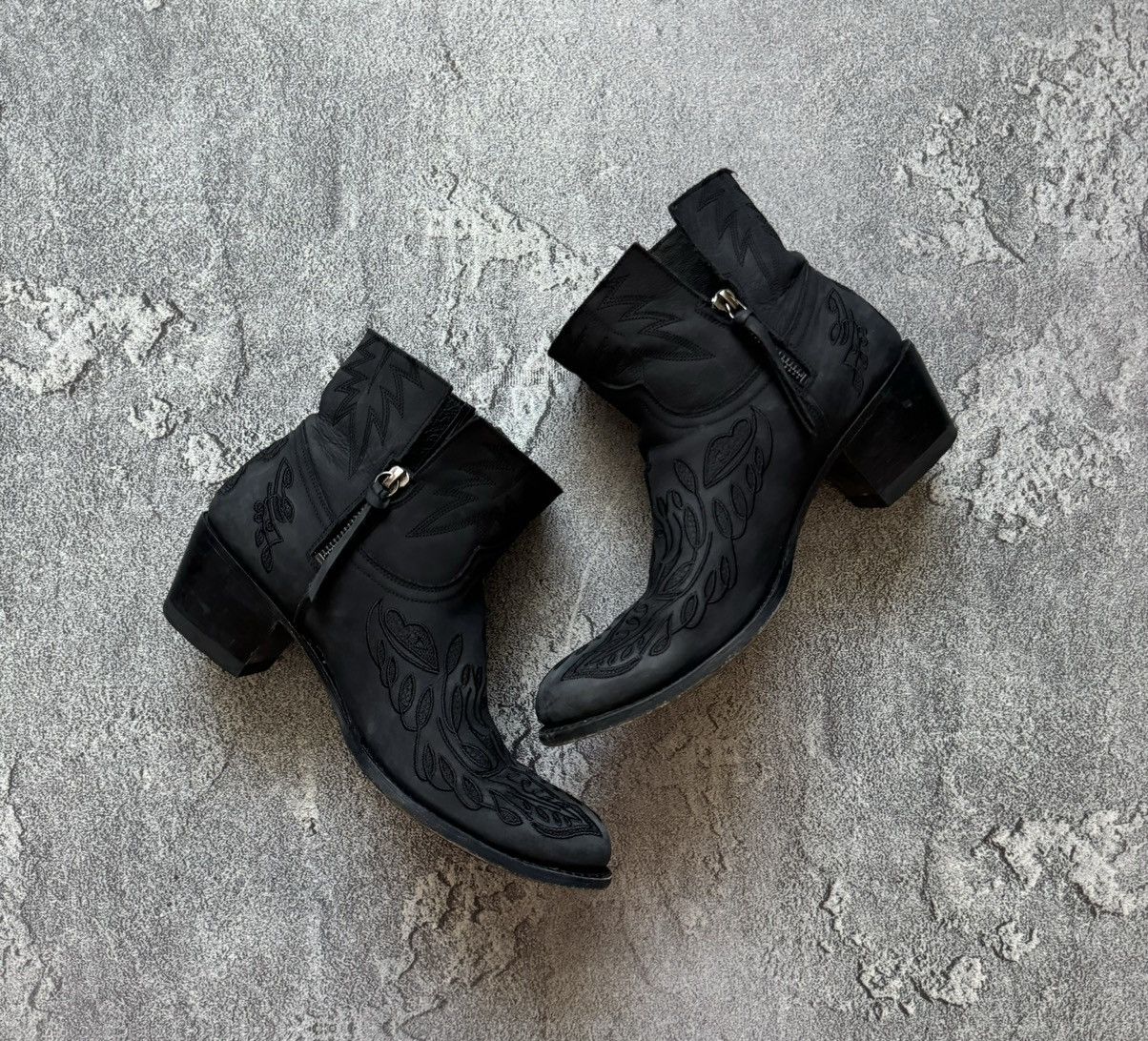 Sendra × Vintage Sendra 39 Wmns black leather cowboy boots hi top Size US 9 / IT 39 - 5 Thumbnail