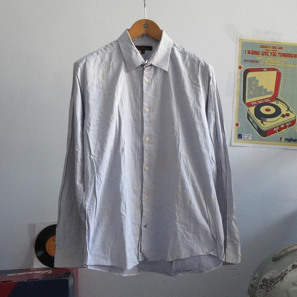 Ben Sherman ben sherman light blue stripe shirt long Sleeves button up Size US L / EU 52-54 / 3 - 1 Thumbnail
