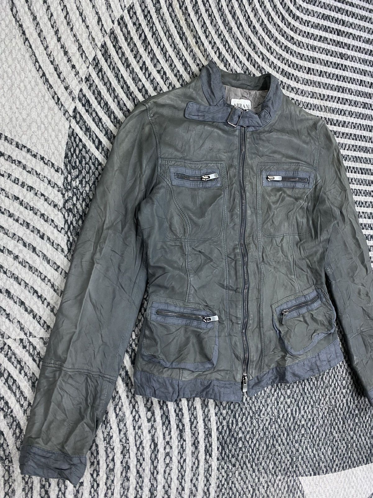 Armani Vintage Armani Collezioni Zip-Up Rider Suede Leather Jacket Size S / US 4 / IT 40 - 3 Thumbnail