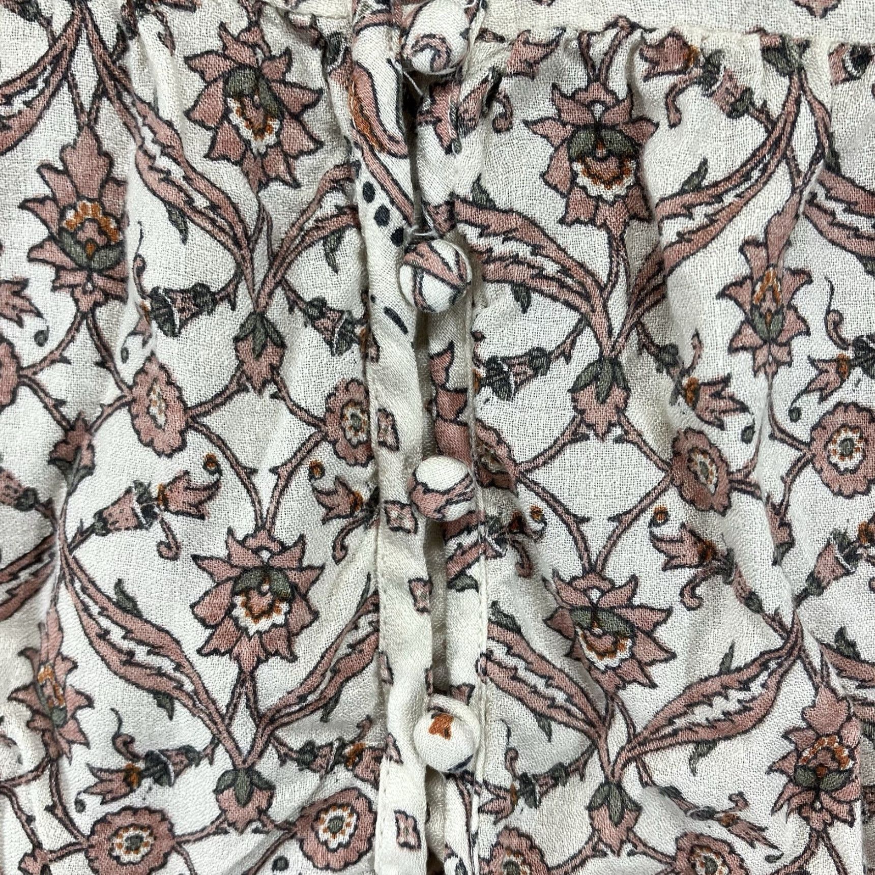 Lucky Brand Lucky Brand Tank Women M Beige Viscose Button Front 90s Geometric Daisy Boho Casual Summer Womens Size M / US 6-8 / IT 42-44 - 6 Thumbnail
