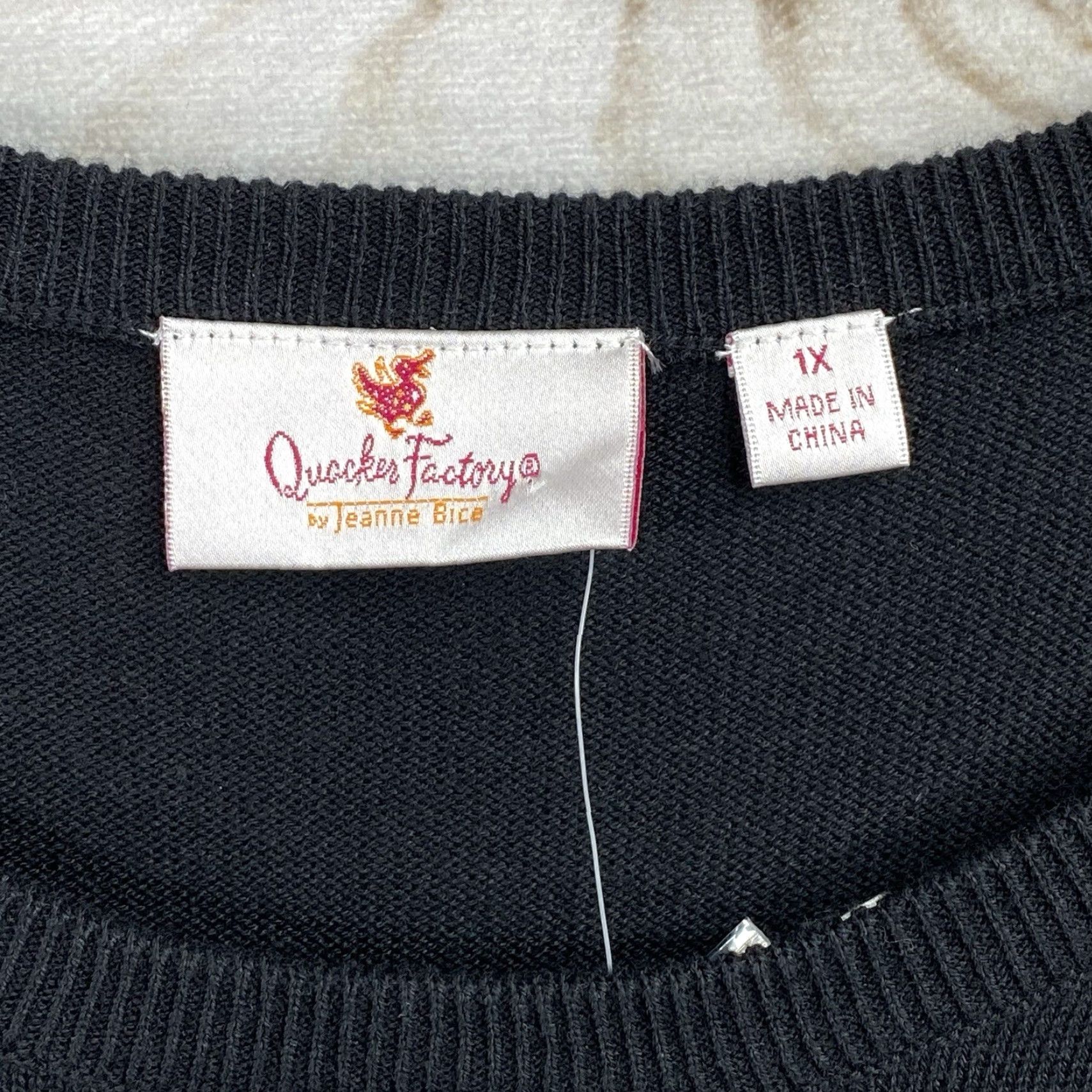 Quacker Factory VINTAGE Quacker Factory Sweater Shirt 1X Black Scottie Dog Sequin Embroidered NWT Easter Spring 90s Women Mens Size XL / US 12-14 / IT 48-50 - 5 Thumbnail