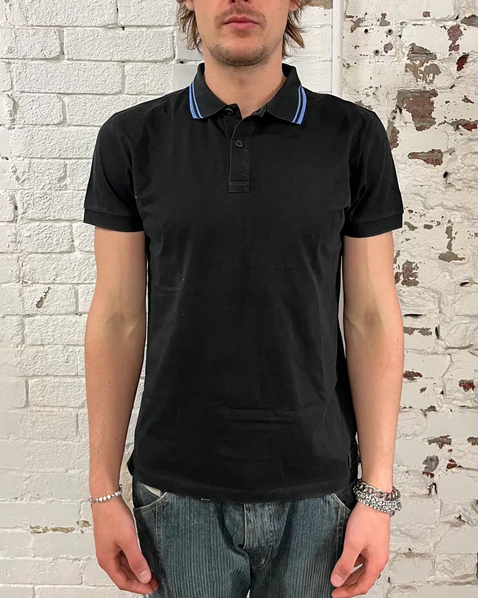 Prada SS2018 Prada Blue Contrast Trim Black Polo Size US S / EU 44-46 / 1 - 2 Thumbnail