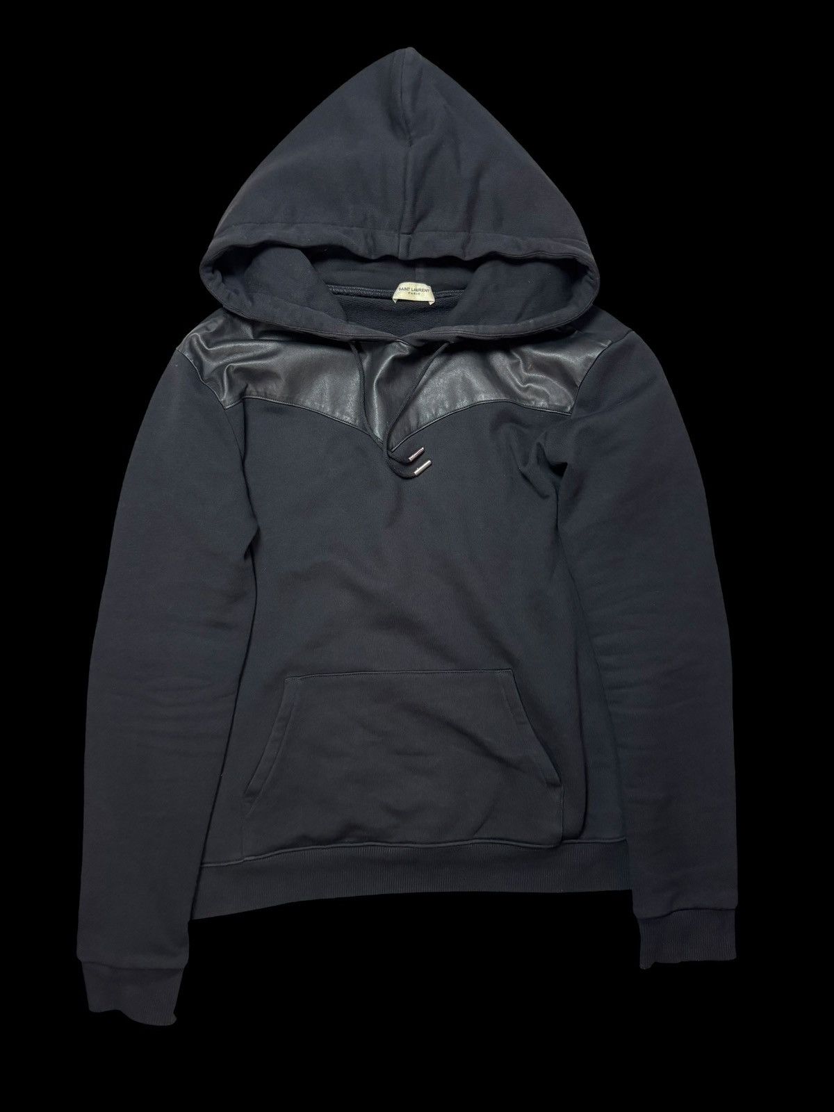 Saint Laurent Paris Saint Laurent 2013 Hedi Leather Patch Hoodie Size US M / EU 48-50 / 2 - 1 Thumbnail