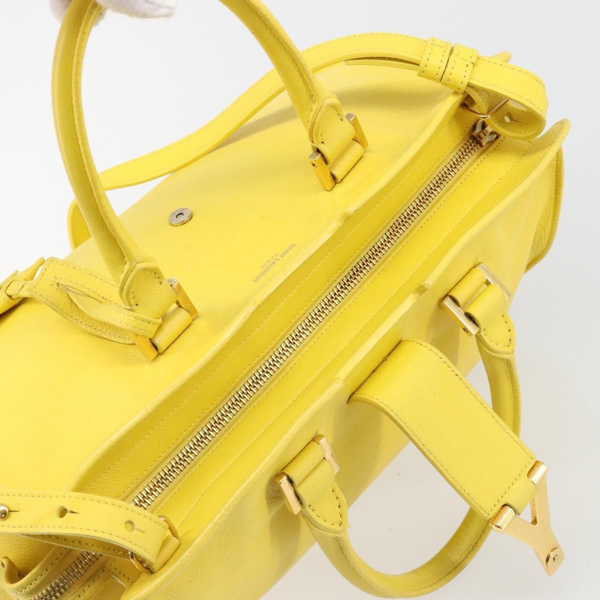 Saint Laurent Paris SAINT LAURENT Baby Cabas Hand Bag Leather 2way Yellow Gold Size ONE SIZE - 23 Thumbnail