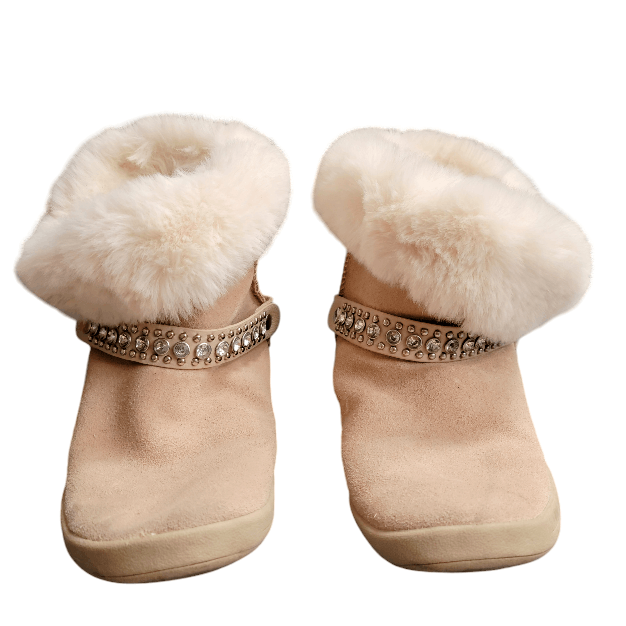 NBDN Nobrandedon Canyon River Blues Tan Seude Rhinestone Soft Winter Booties Size US 8 / IT 38 - 8 Thumbnail