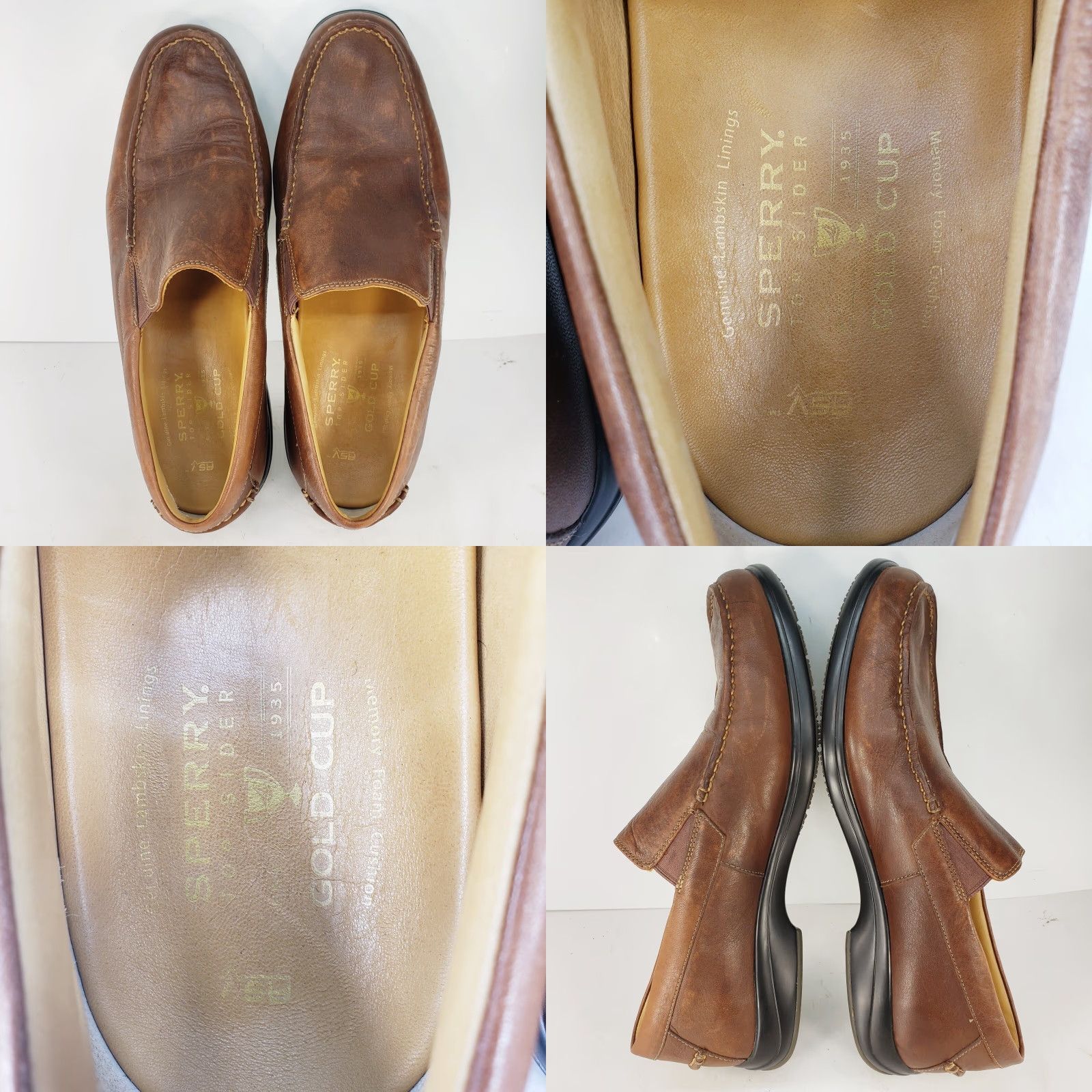 Sperry Sperry Top-Sider Gold Cup Brown Leather Slip On Loafer Size 11M Mens Navy Going Out Casual Marine Vintage No Size US L / EU 52-54 / 3 - 8 Thumbnail